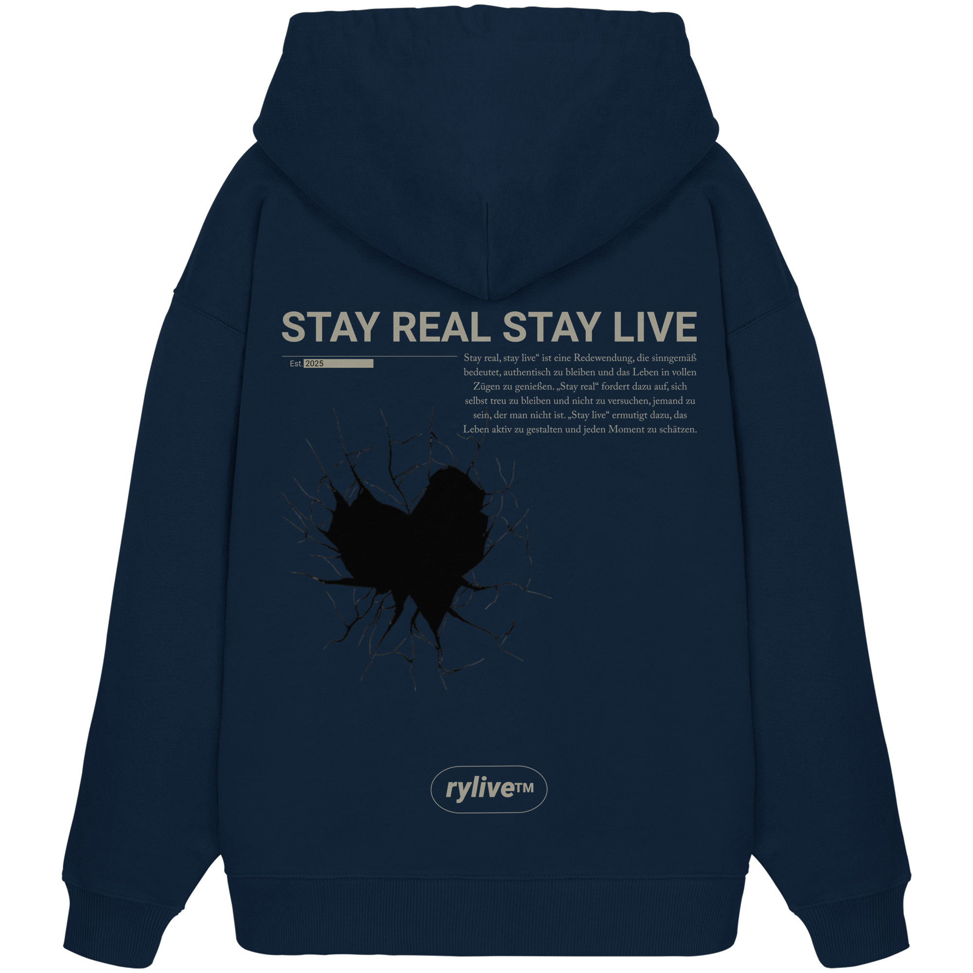 rylive Unisex Oversized Hoodie // Stay real Stay live