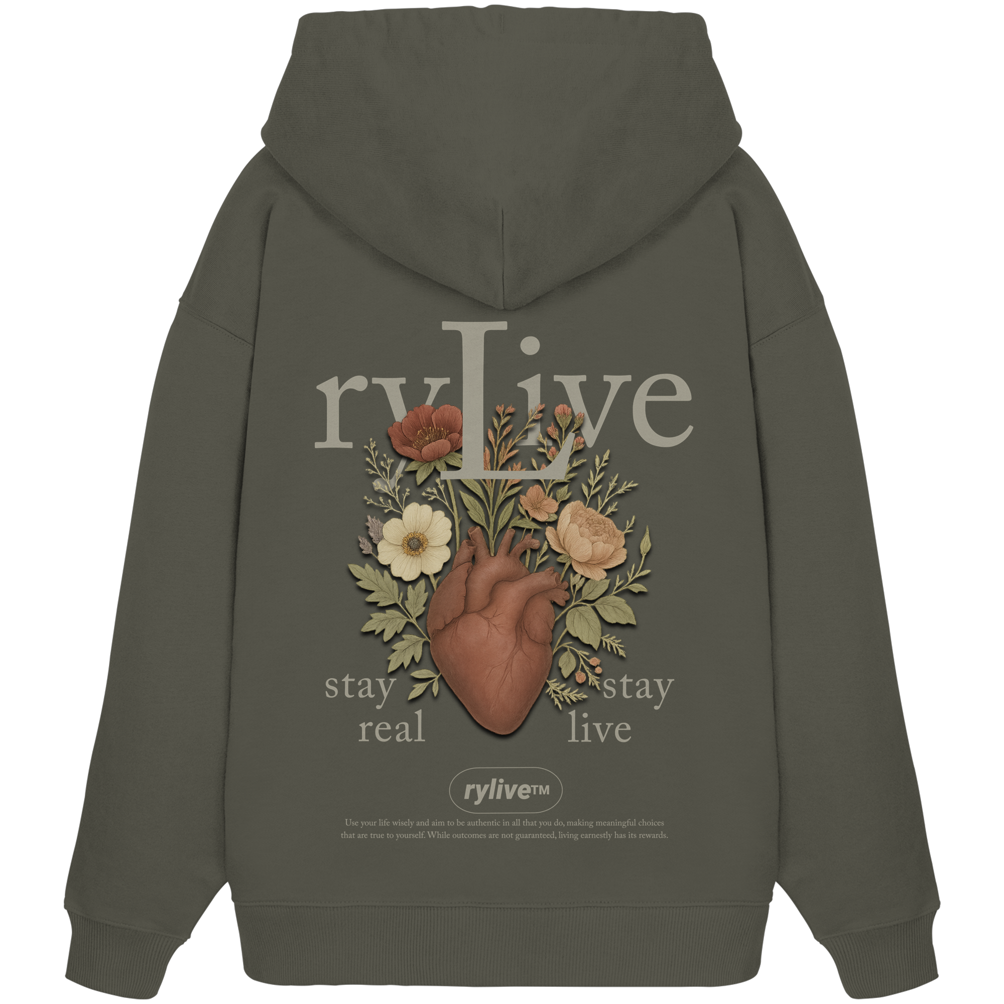 rylive Unisex Oversized Hoodie // Heart Flower