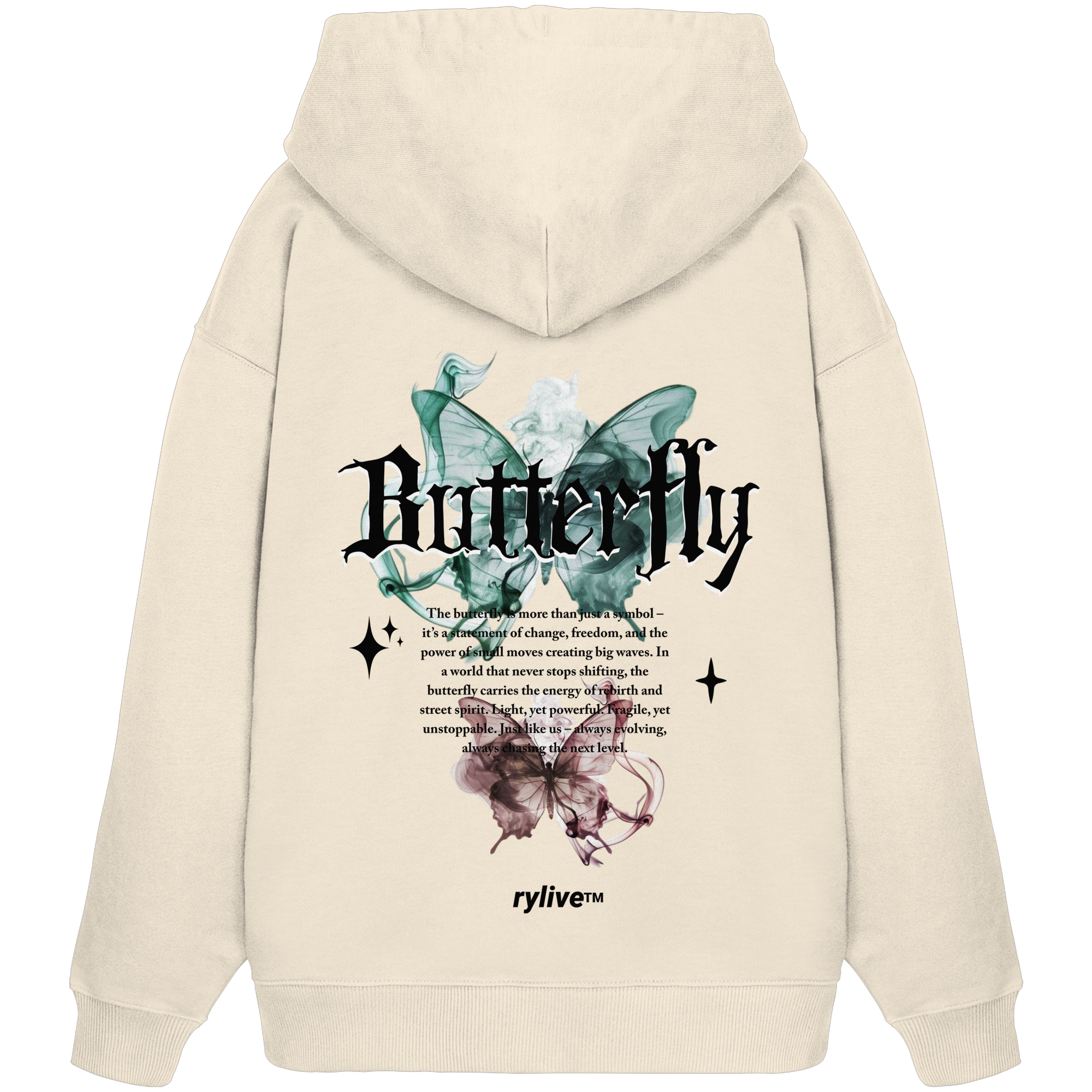 rylive Unisex Oversized Hoodie // Butterfly