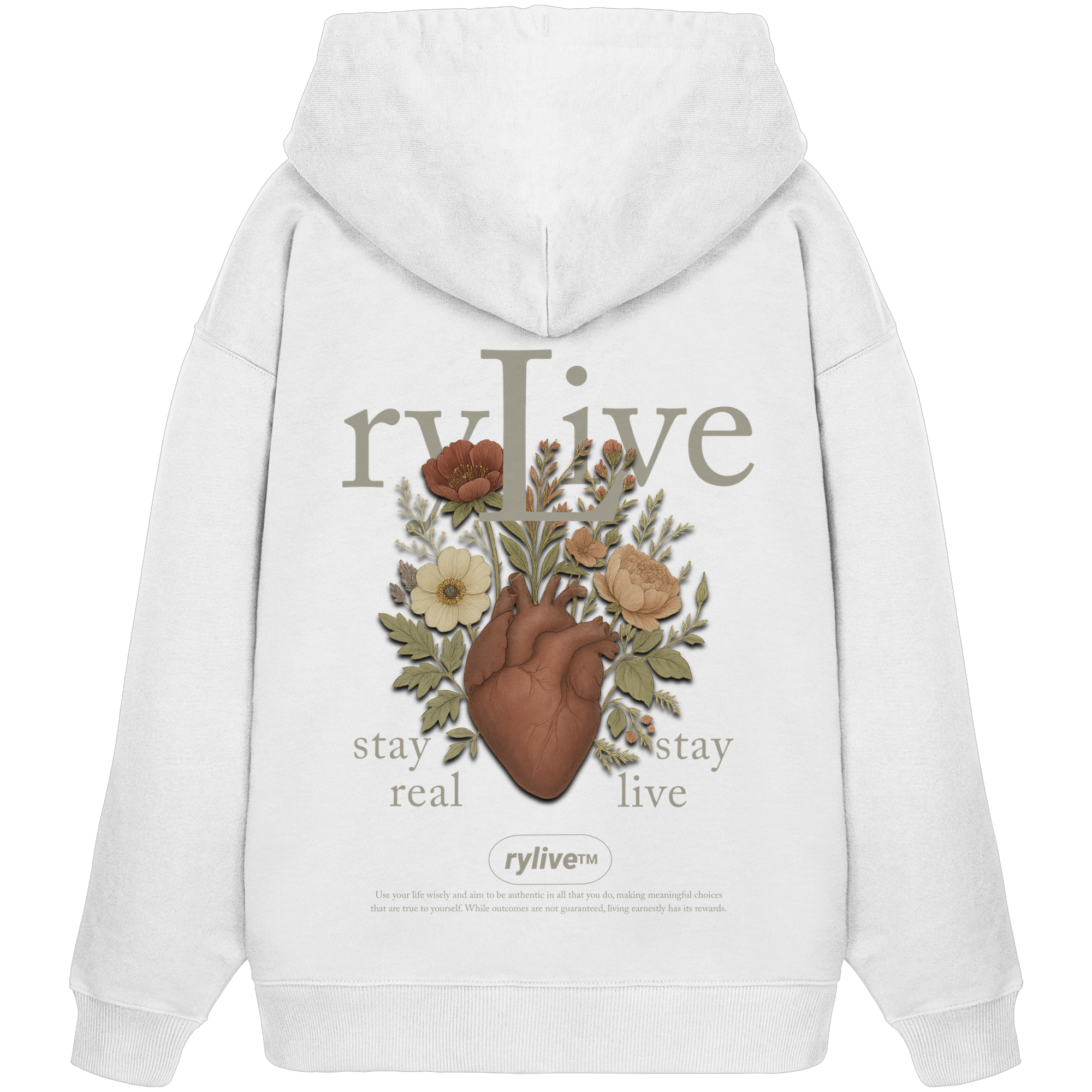 rylive Unisex Oversized Hoodie // Heart Flower
