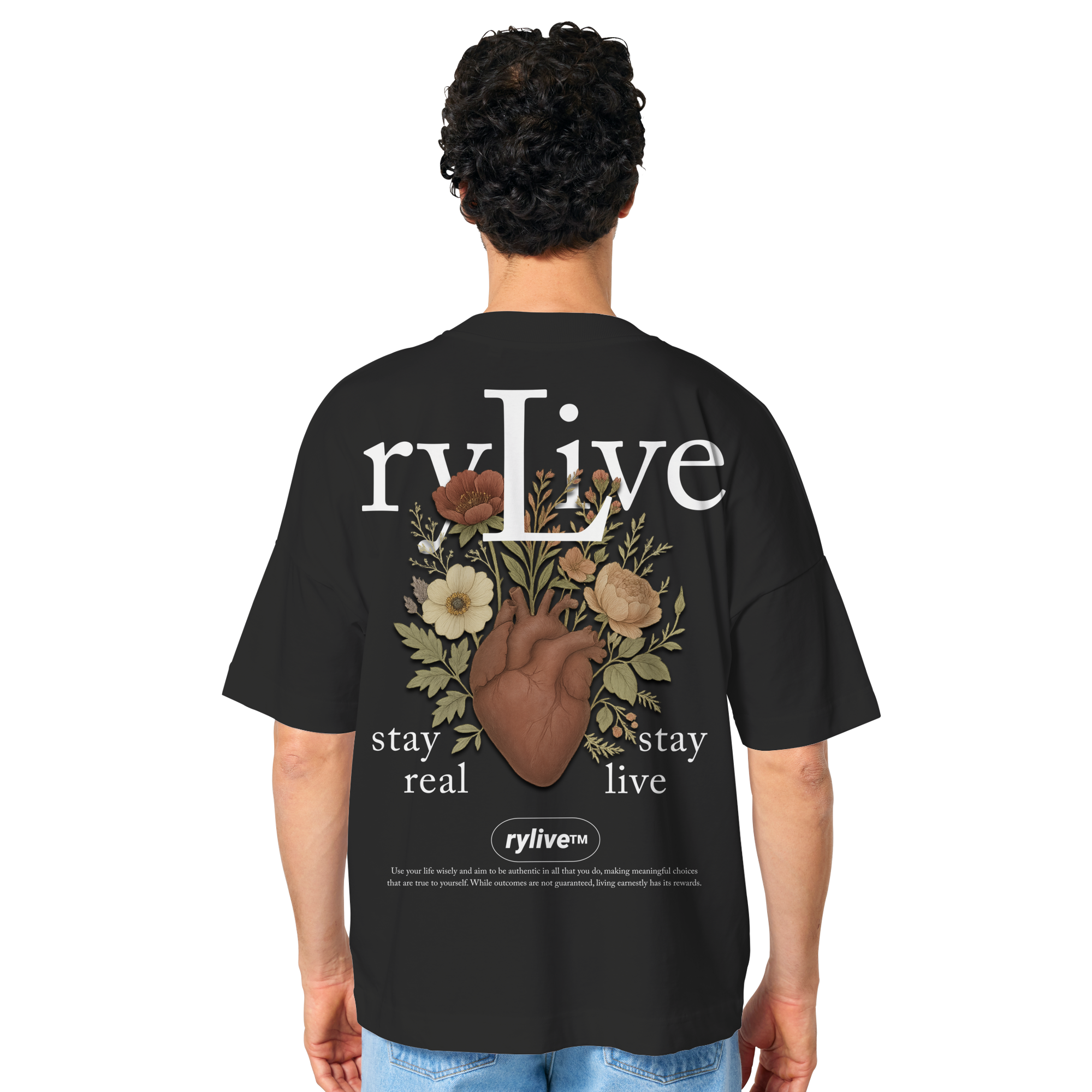 rylive Unisex Oversized T-Shirt // Heart Flower