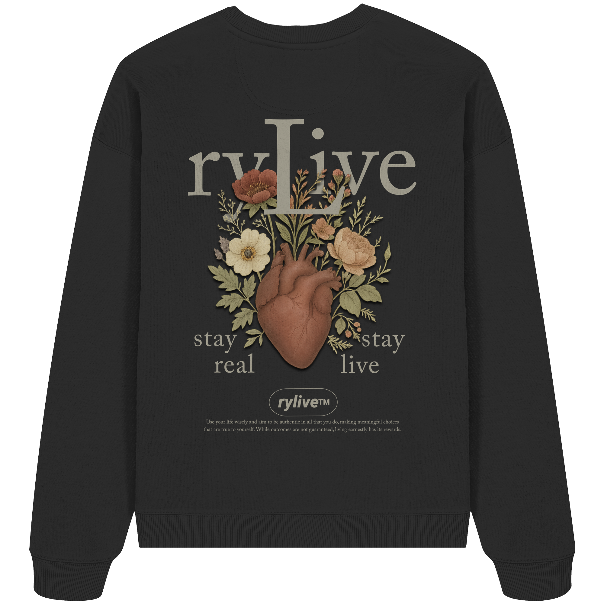 rylive Unisex Oversize Sweatshirt // Heart Flower