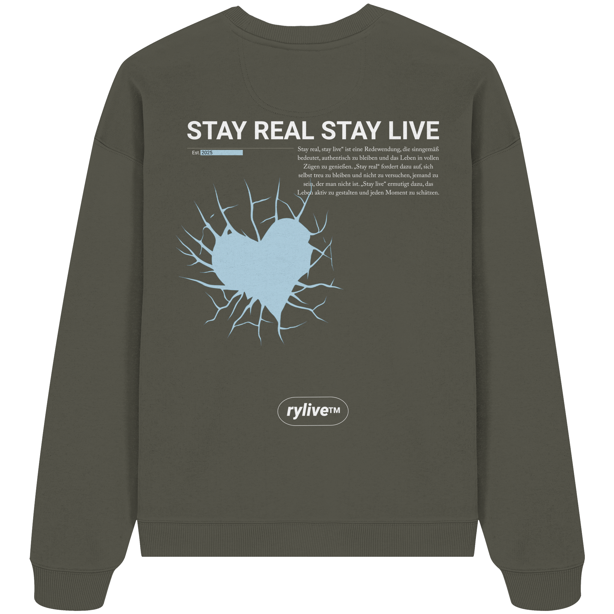 rylive Unisex Oversized Sweatshirts // Stay real Stay live