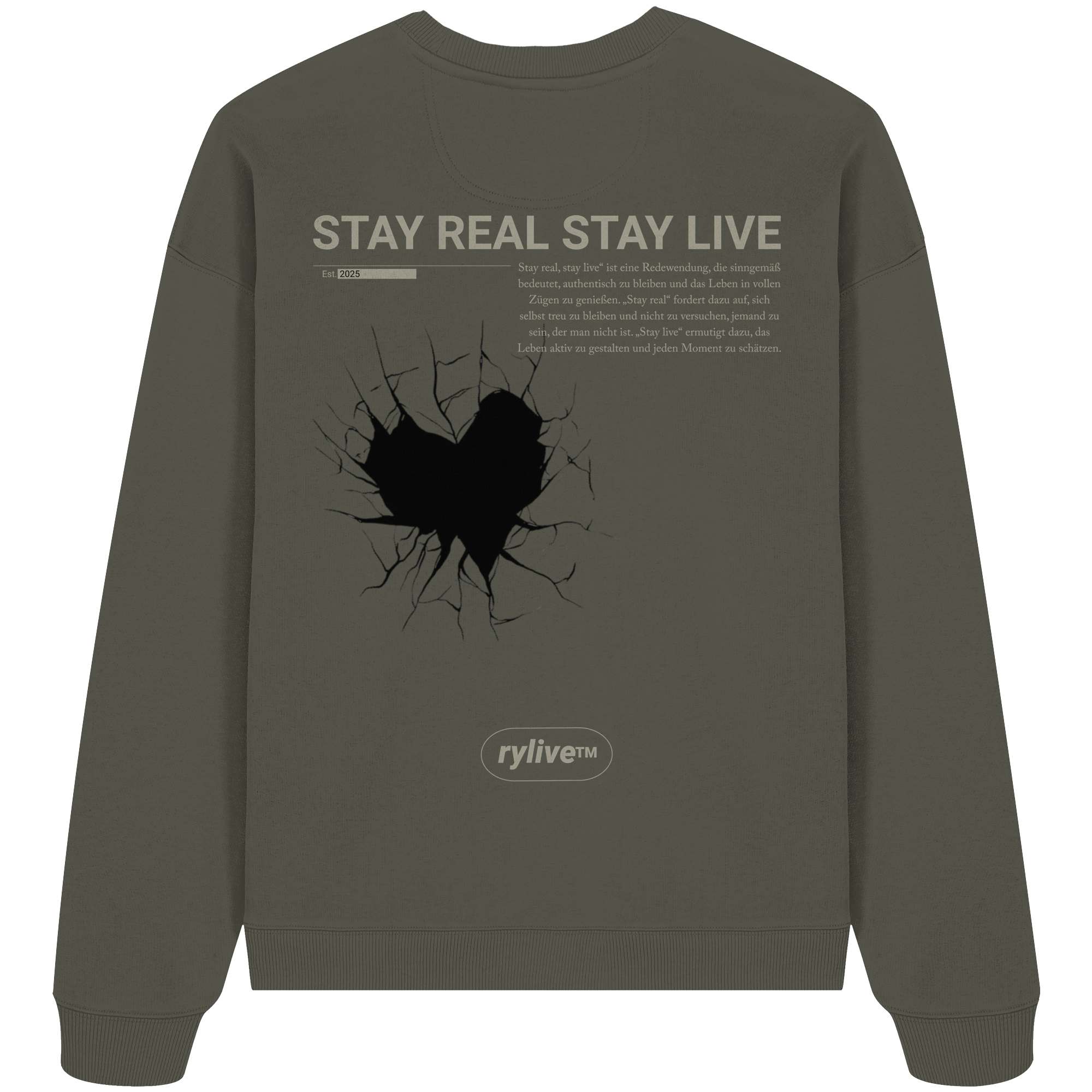 rylive Unisex Oversized Sweatshirt // Stay real Stay Live