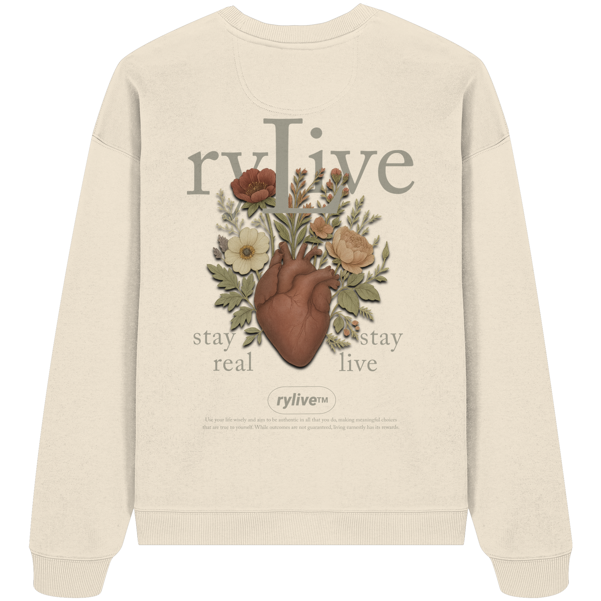 rylive Unisex Oversize Sweatshirt // Heart Flower