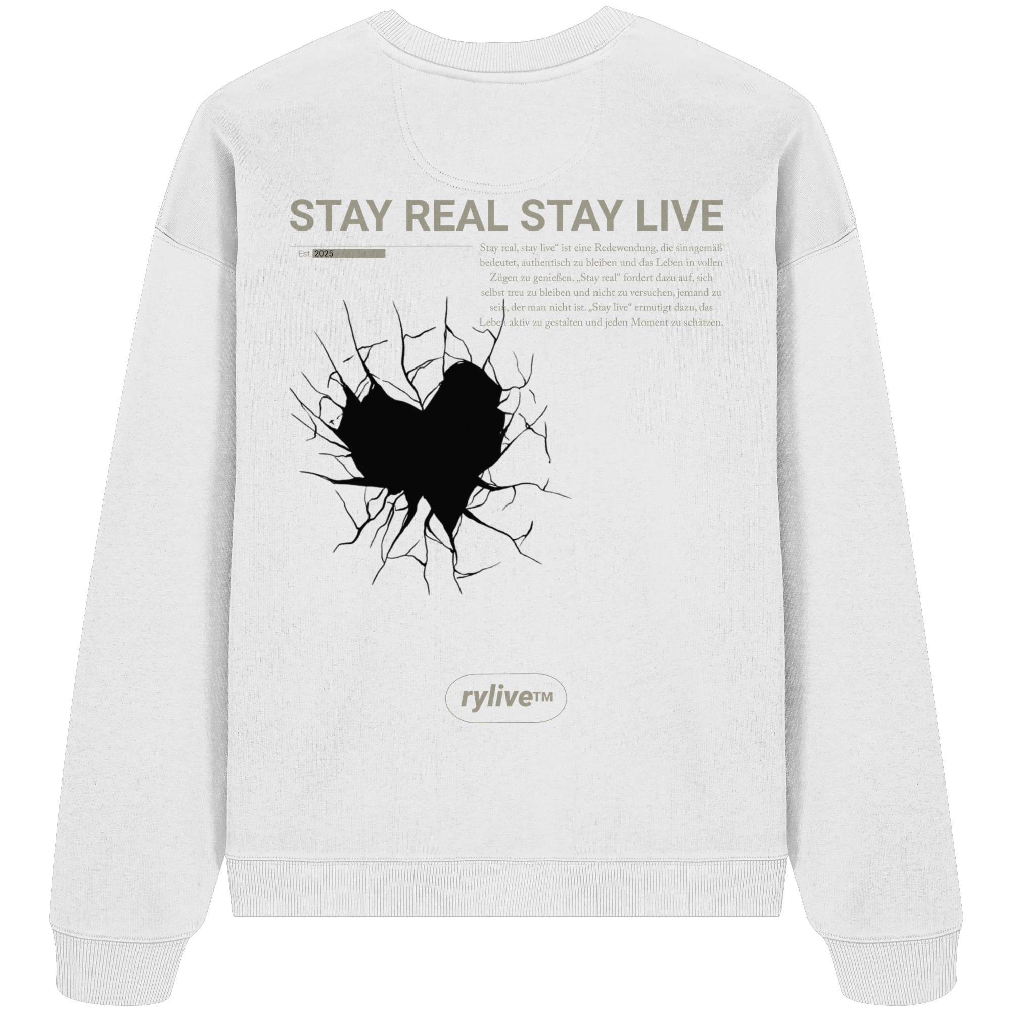 rylive Unisex Oversized Sweatshirt // Stay real Stay Live