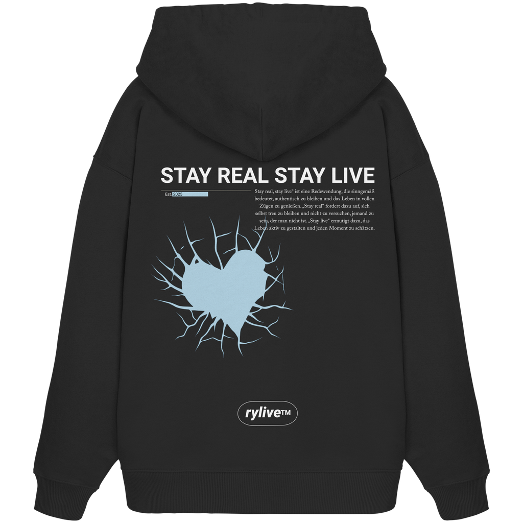 rylive Unisex Oversized Hoodie // Stay real Stay live