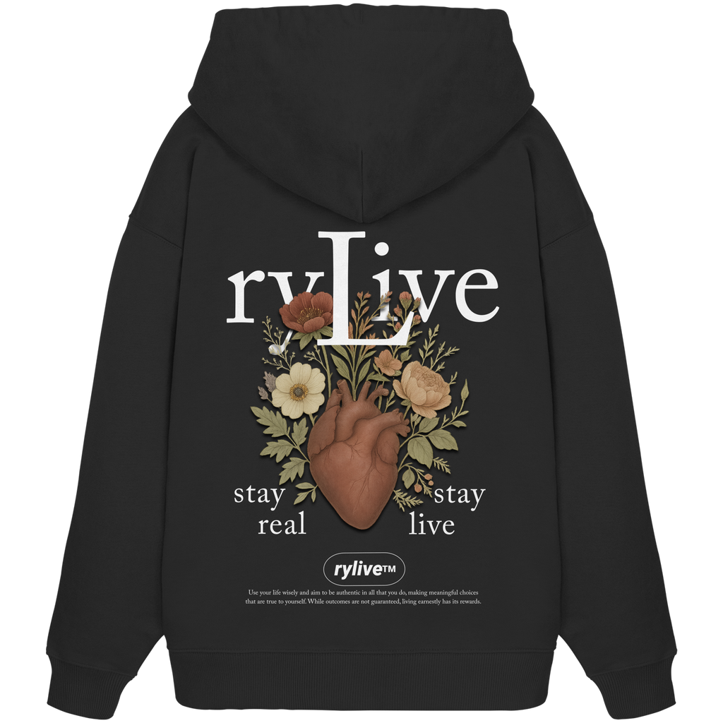 rylive Unisex Oversize Hoodie // Heart Flower