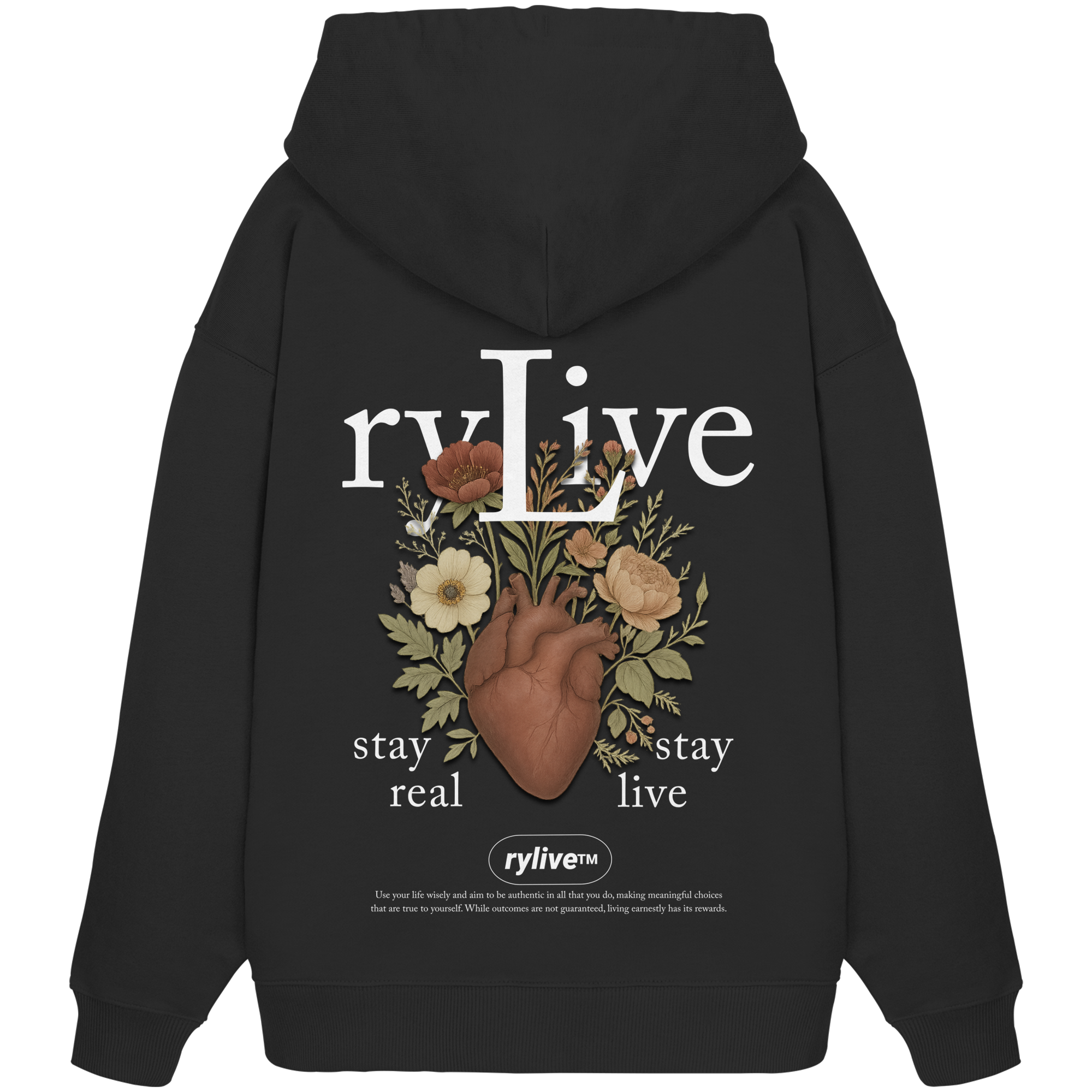 rylive Unisex Oversize Hoodie // Heart Flower