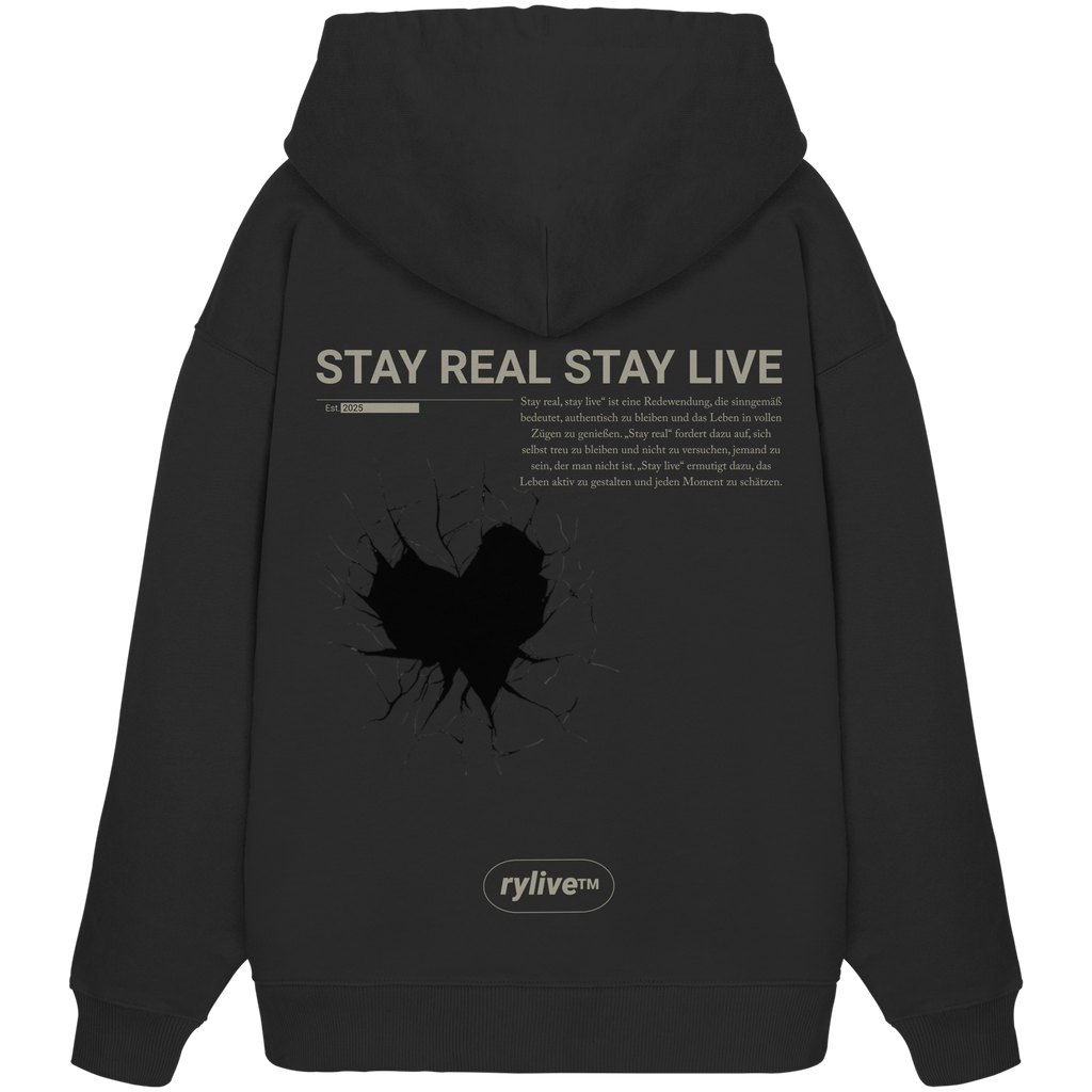 rylive Unisex Oversized Hoodie // Stay real Stay live