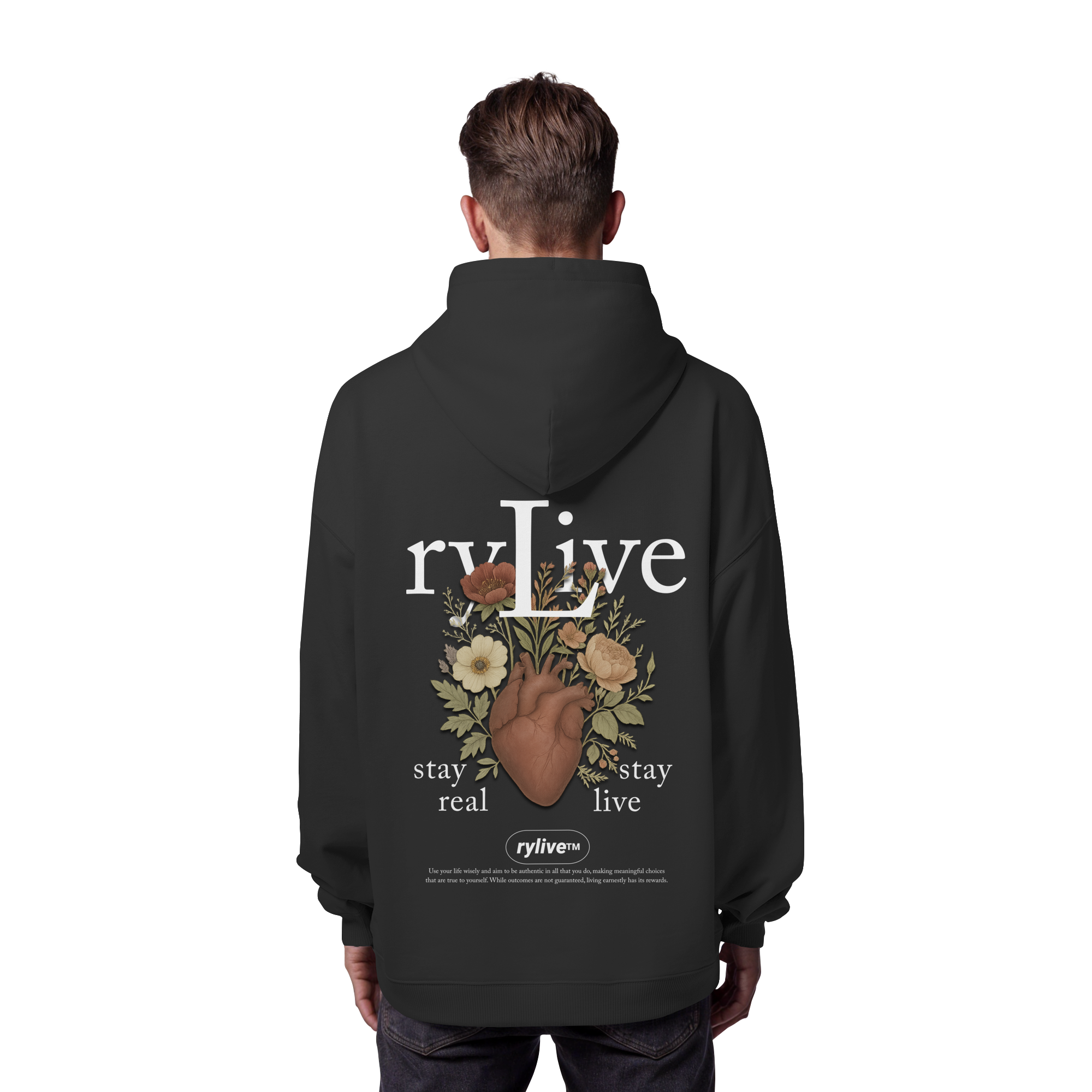 rylive Unisex Oversize Hoodie // Heart Flower