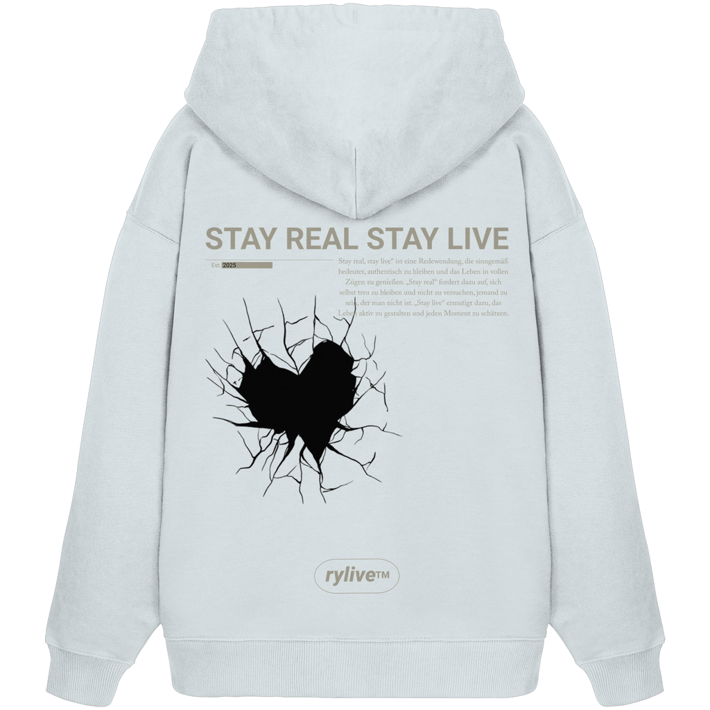 rylive Unisex Oversized Hoodie // Stay real Stay live
