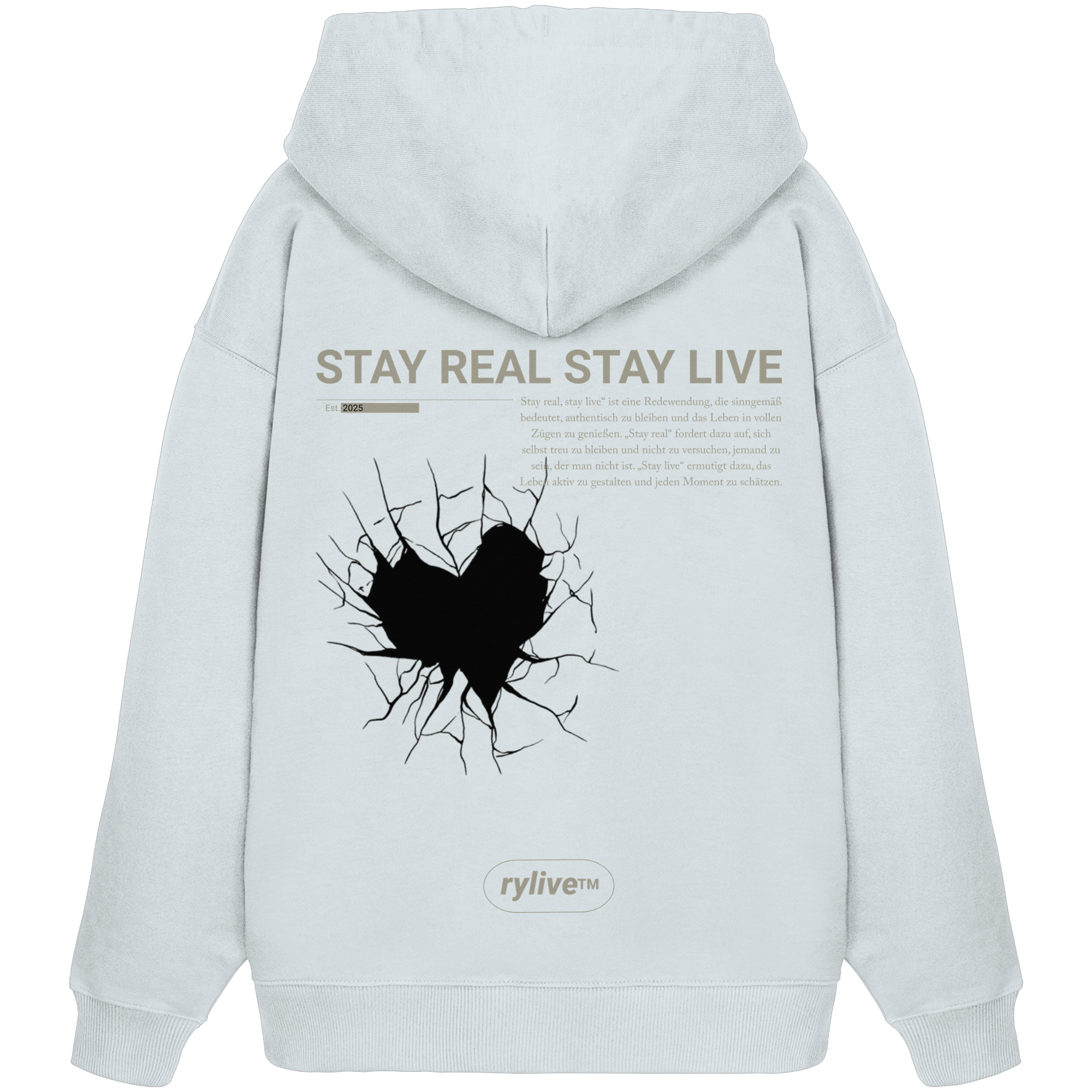 rylive Unisex Oversized Hoodie // Stay real Stay live