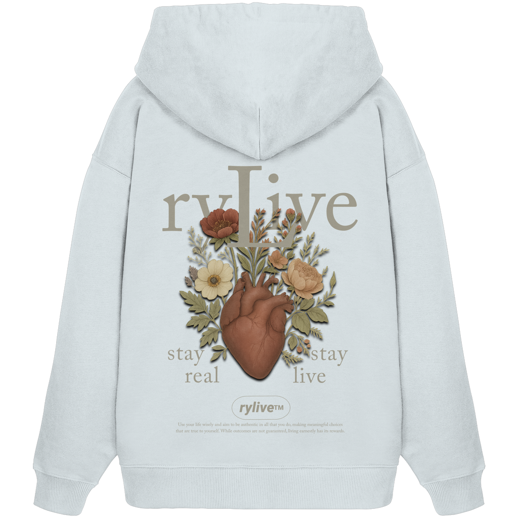 rylive Unisex Oversized Hoodie // Heart Flower