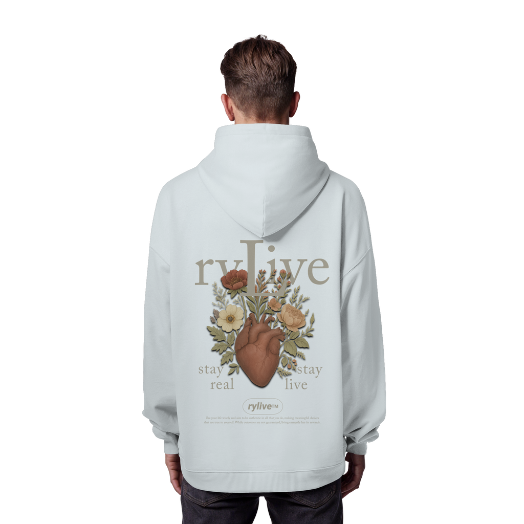 rylive Unisex Oversized Hoodie // Heart Flower