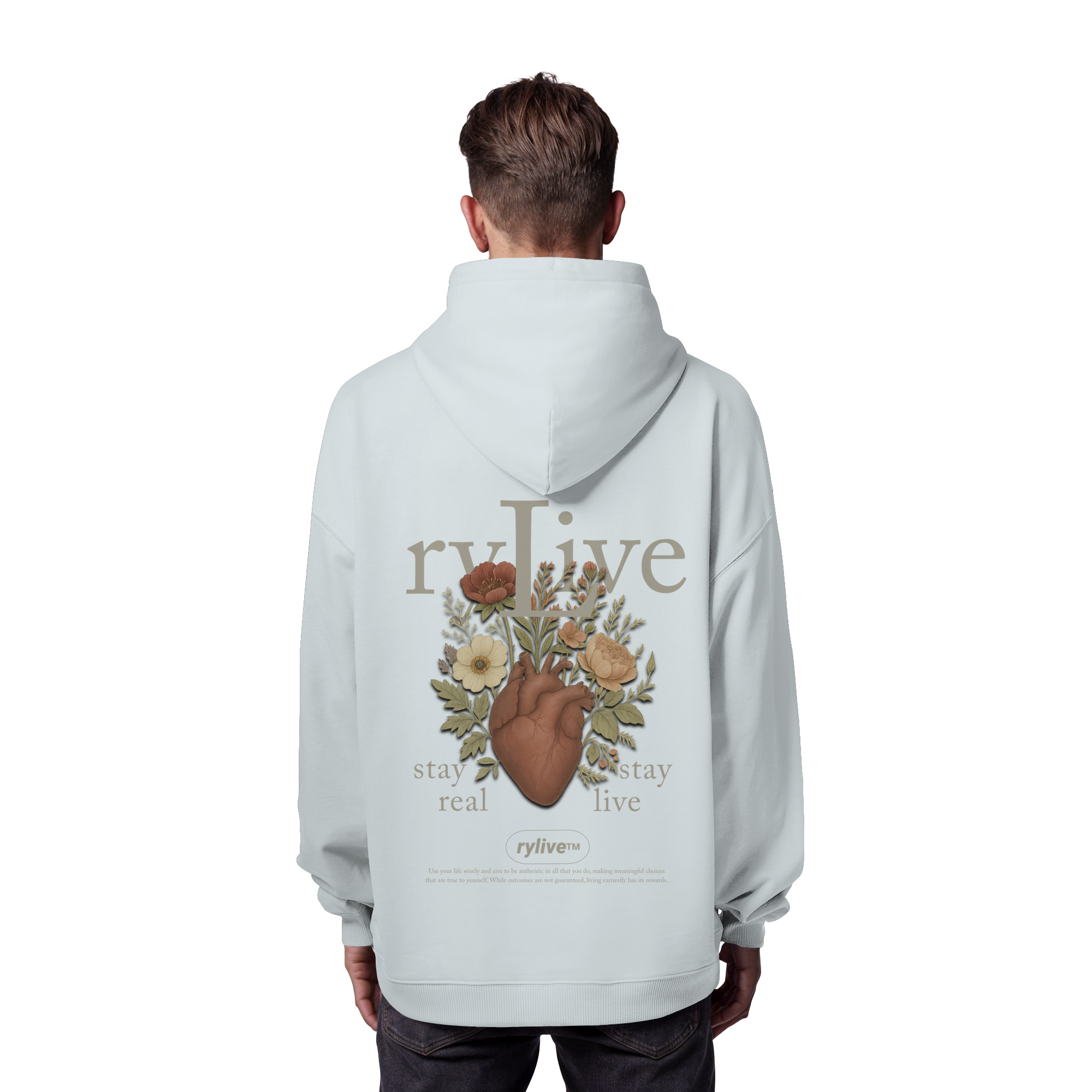 rylive Unisex Oversized Hoodie // Heart Flower