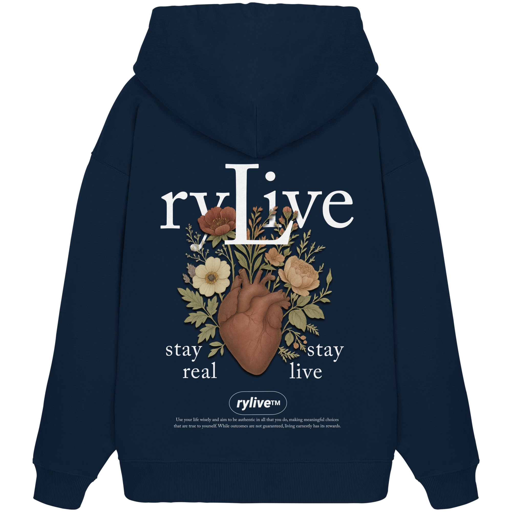 rylive Unisex Oversize Hoodie // Heart Flower