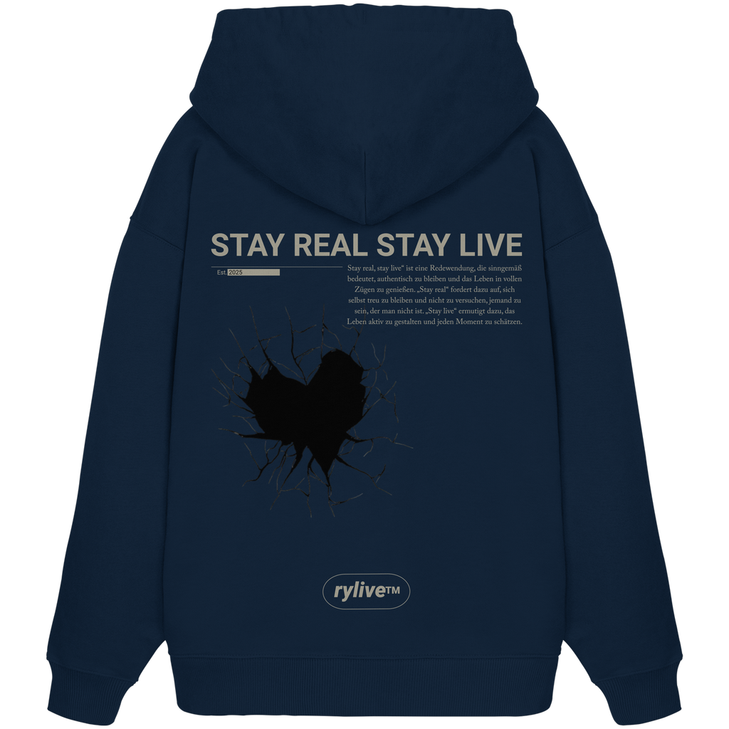 rylive Unisex Oversized Hoodie // Stay real Stay live