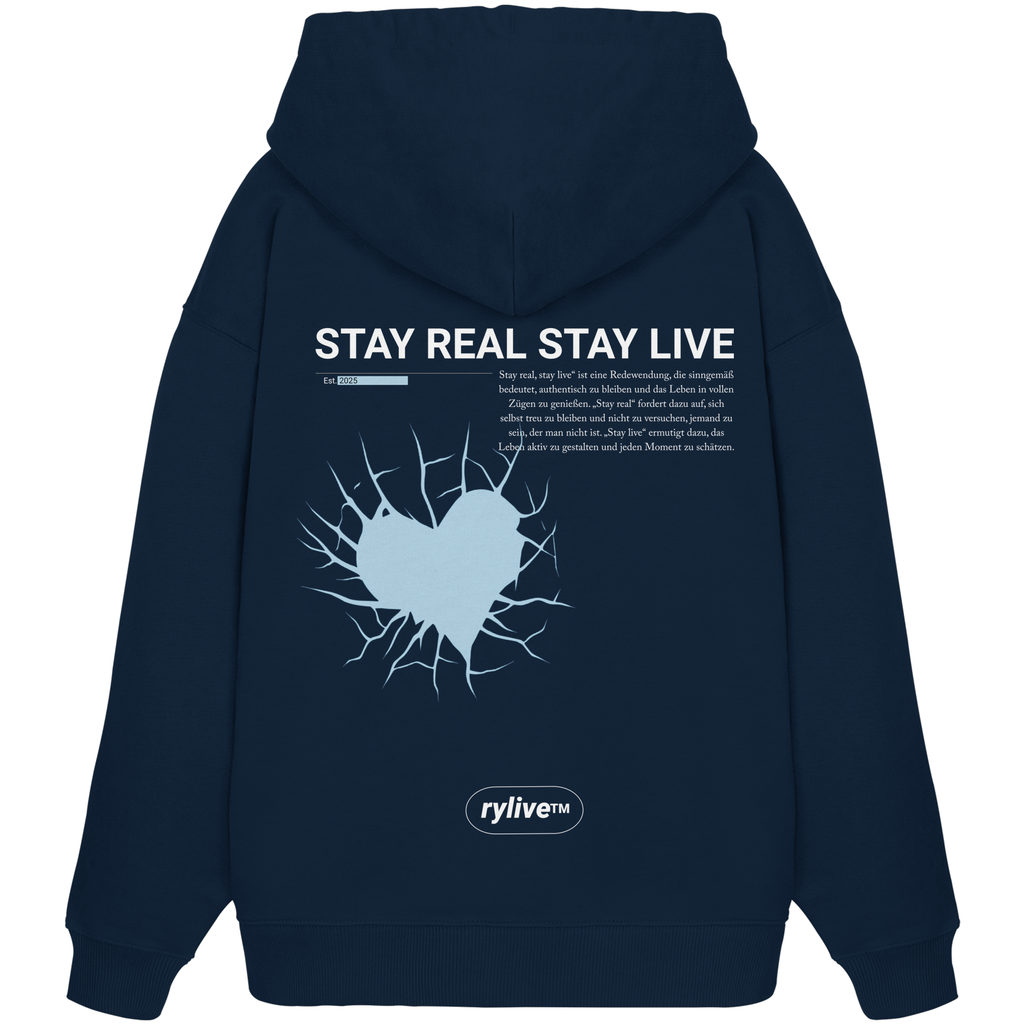 rylive Unisex Oversized Hoodie // Stay real Stay live
