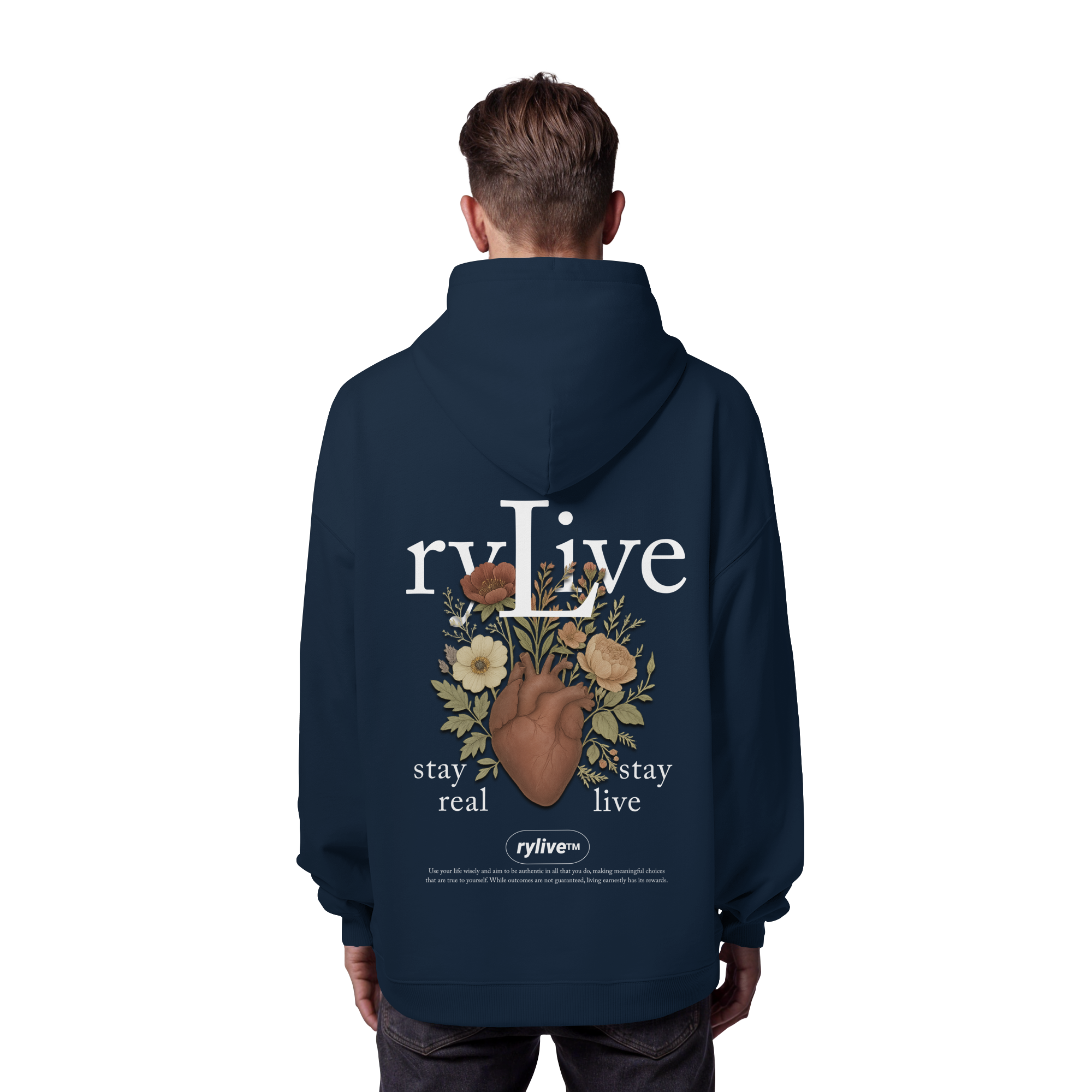 rylive Unisex Oversize Hoodie // Heart Flower