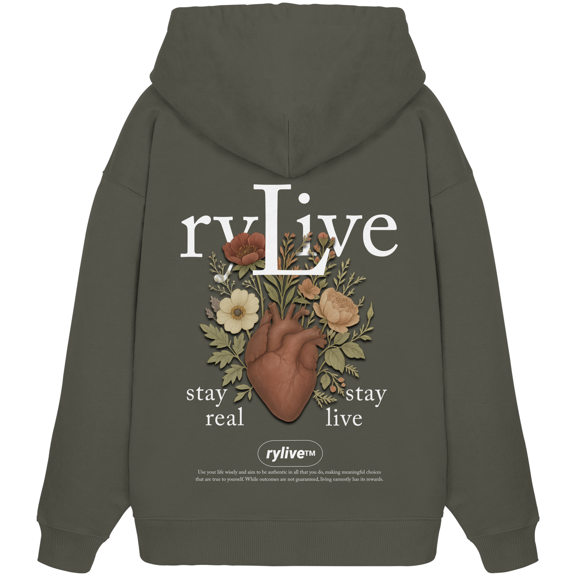 rylive Unisex Oversize Hoodie // Heart Flower