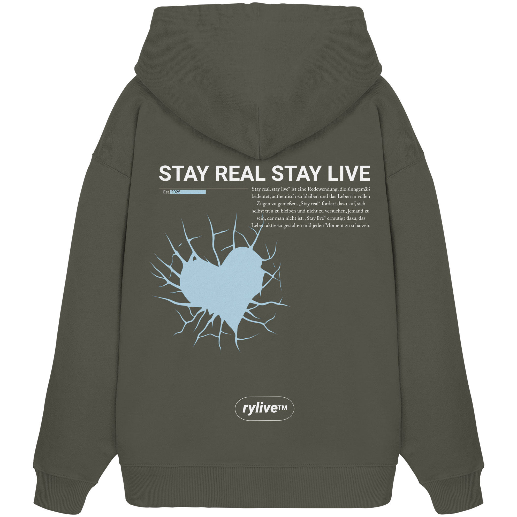 rylive Unisex Oversized Hoodie // Stay real Stay live