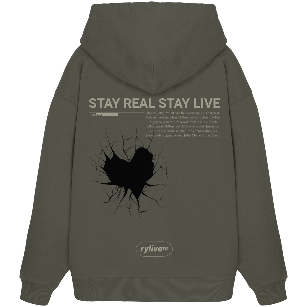 rylive Unisex Oversized Hoodie // Stay real Stay live
