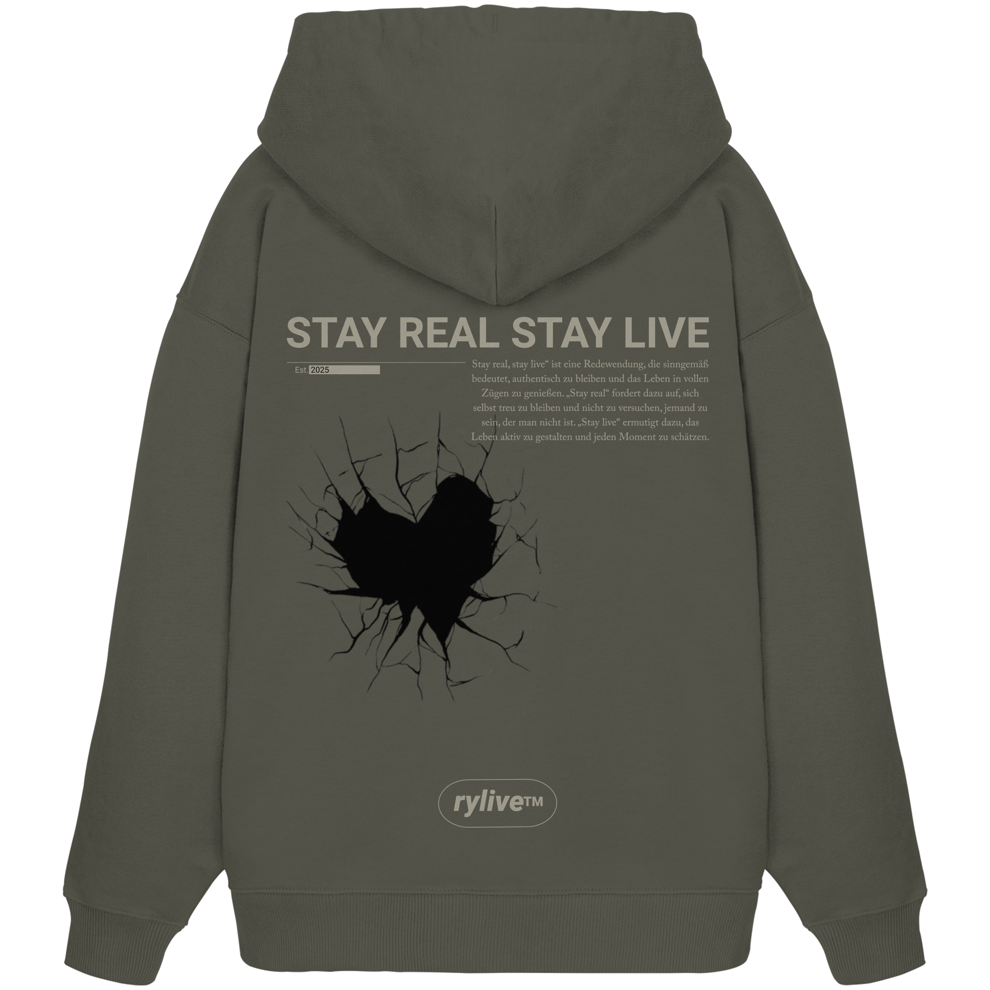 rylive Unisex Oversized Hoodie // Stay real Stay live