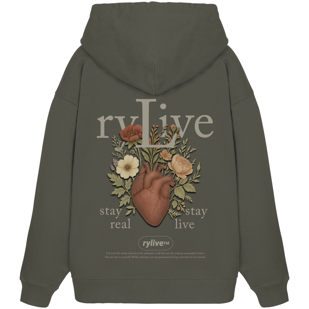 rylive Unisex Oversized Hoodie // Heart Flower