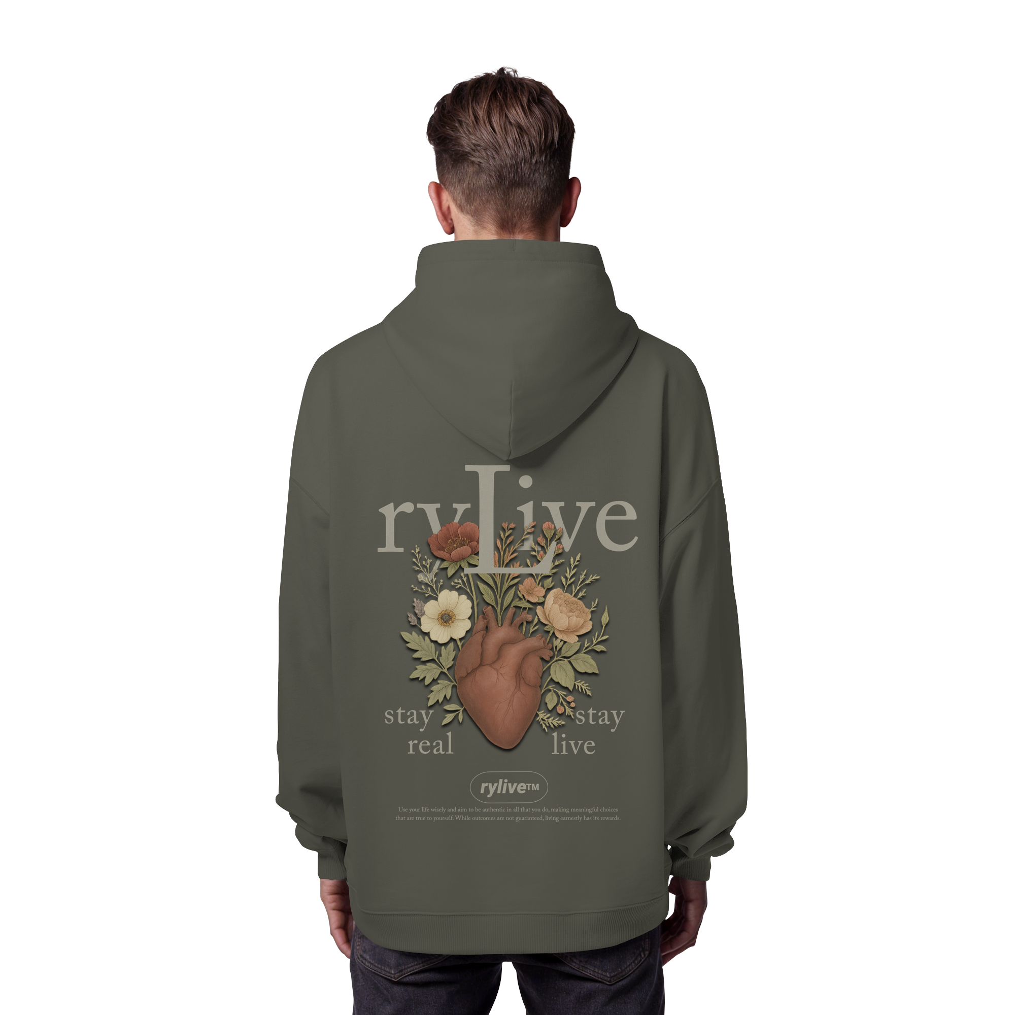 rylive Unisex Oversized Hoodie // Heart Flower