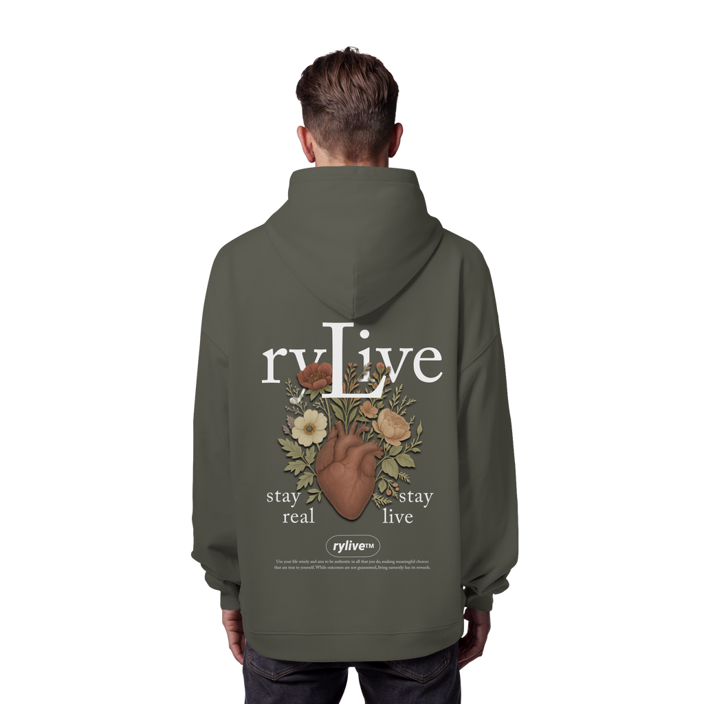 rylive Unisex Oversize Hoodie // Heart Flower