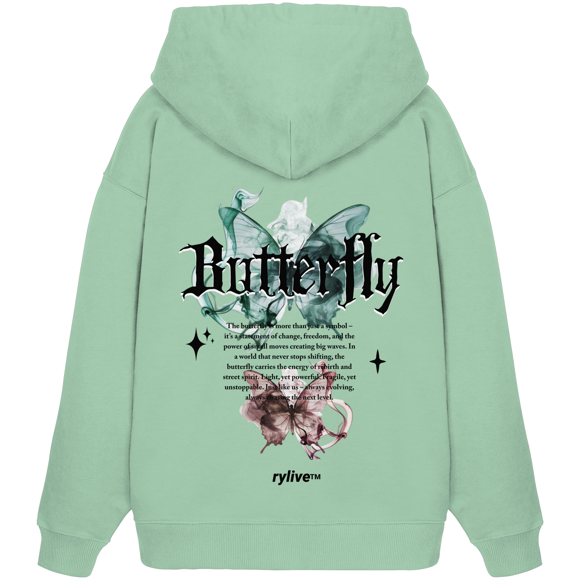 rylive Unisex Oversized Hoodie // Butterfly
