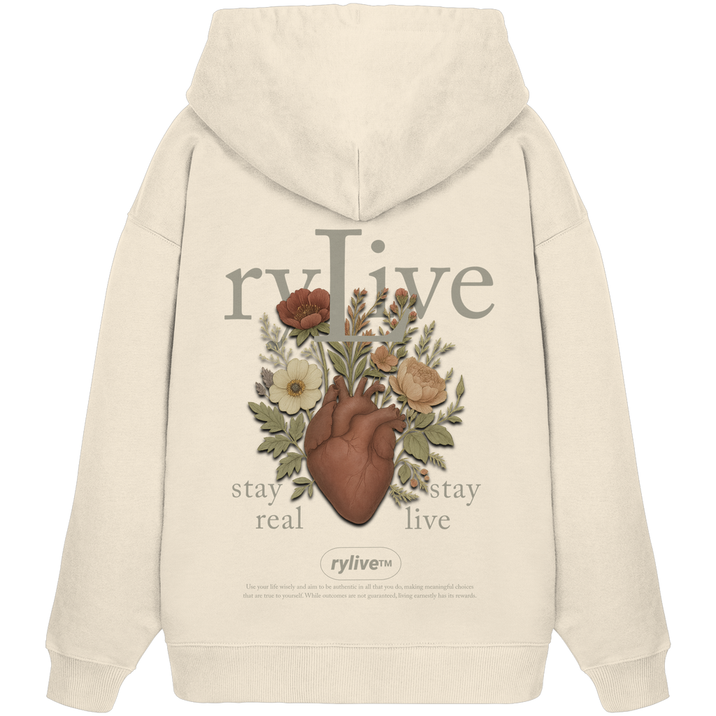 rylive Unisex Oversized Hoodie // Heart Flower