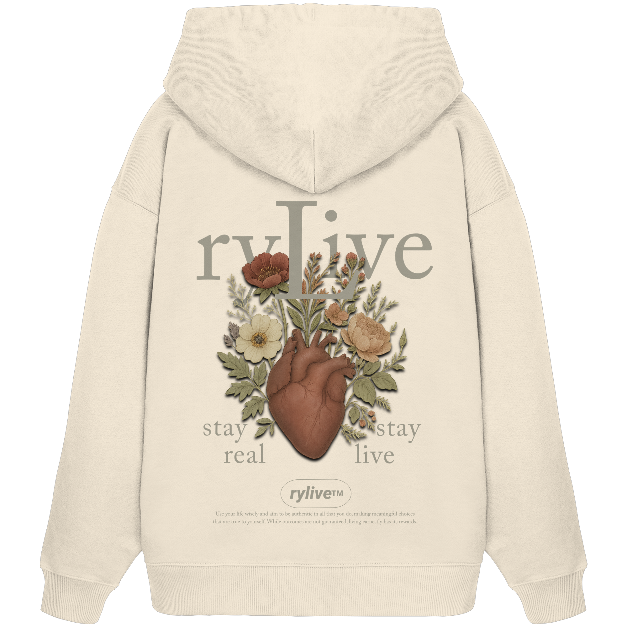 rylive Unisex Oversized Hoodie // Heart Flower