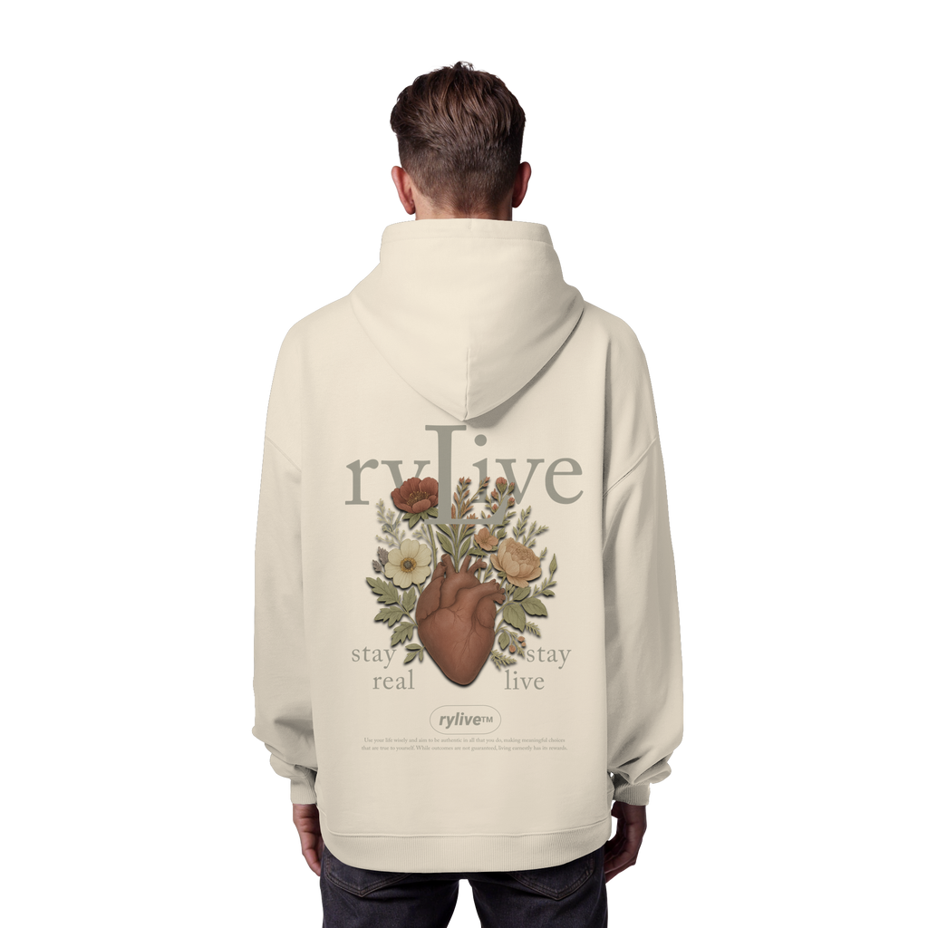 rylive Unisex Oversized Hoodie // Heart Flower