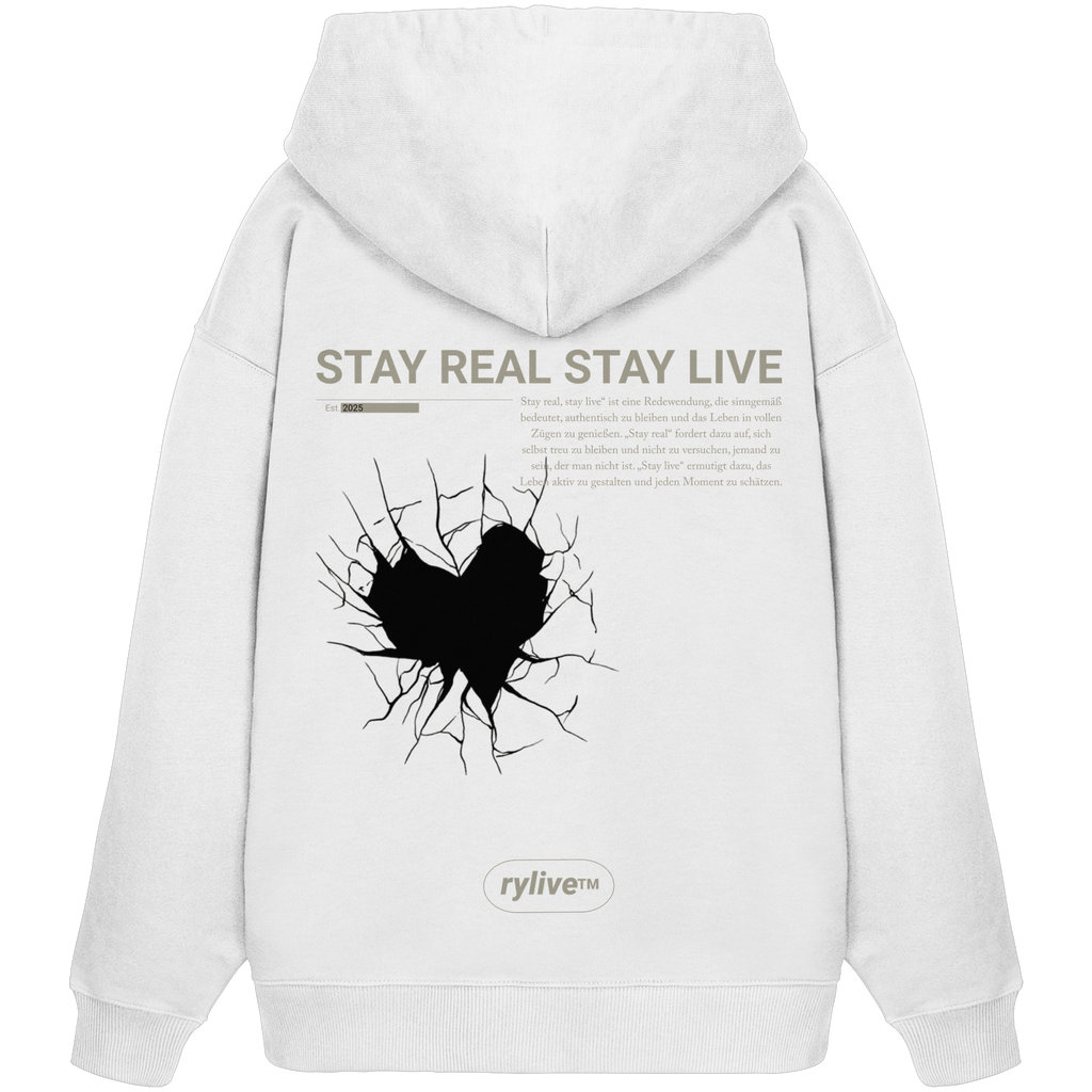 rylive Unisex Oversized Hoodie // Stay real Stay live