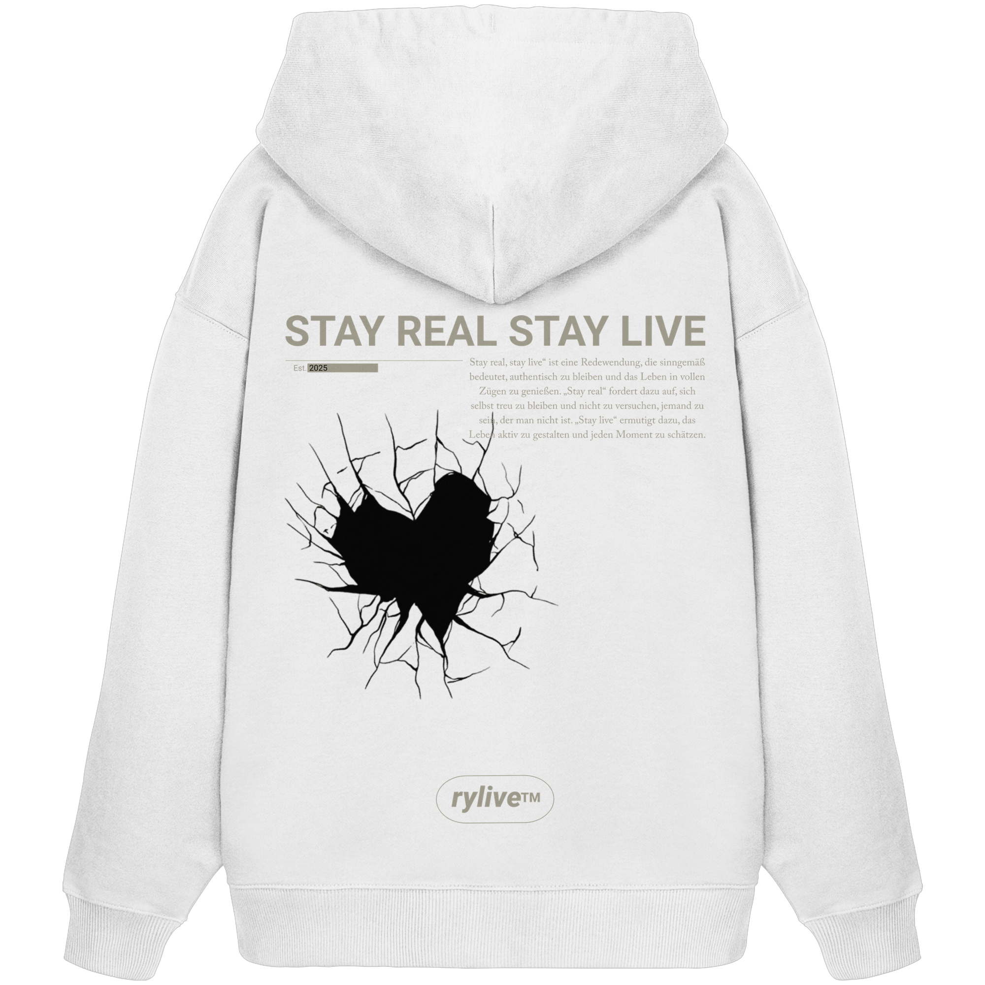 rylive Unisex Oversized Hoodie // Stay real Stay live