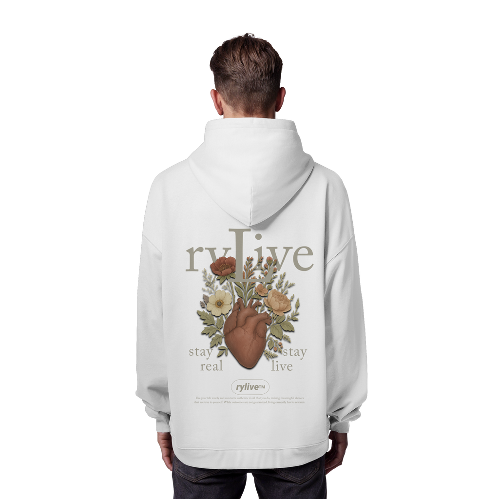 rylive Unisex Oversized Hoodie // Heart Flower