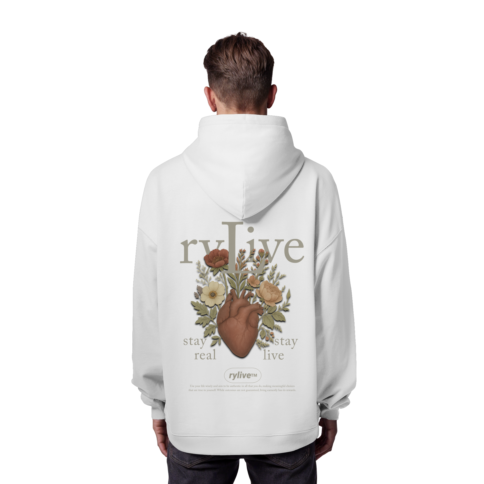 rylive Unisex Oversized Hoodie // Heart Flower