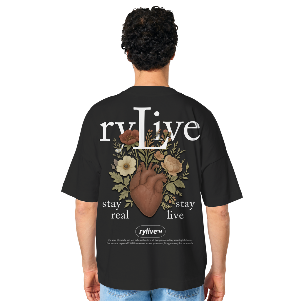 rylive Unisex Oversized T-Shirt // Heart Flower