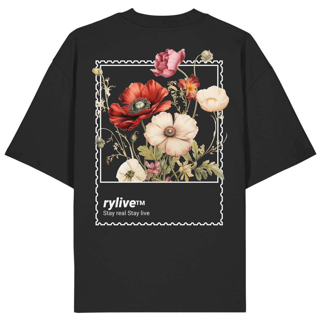rylive Unisex Oversized T-Shirt // Flower Stamp