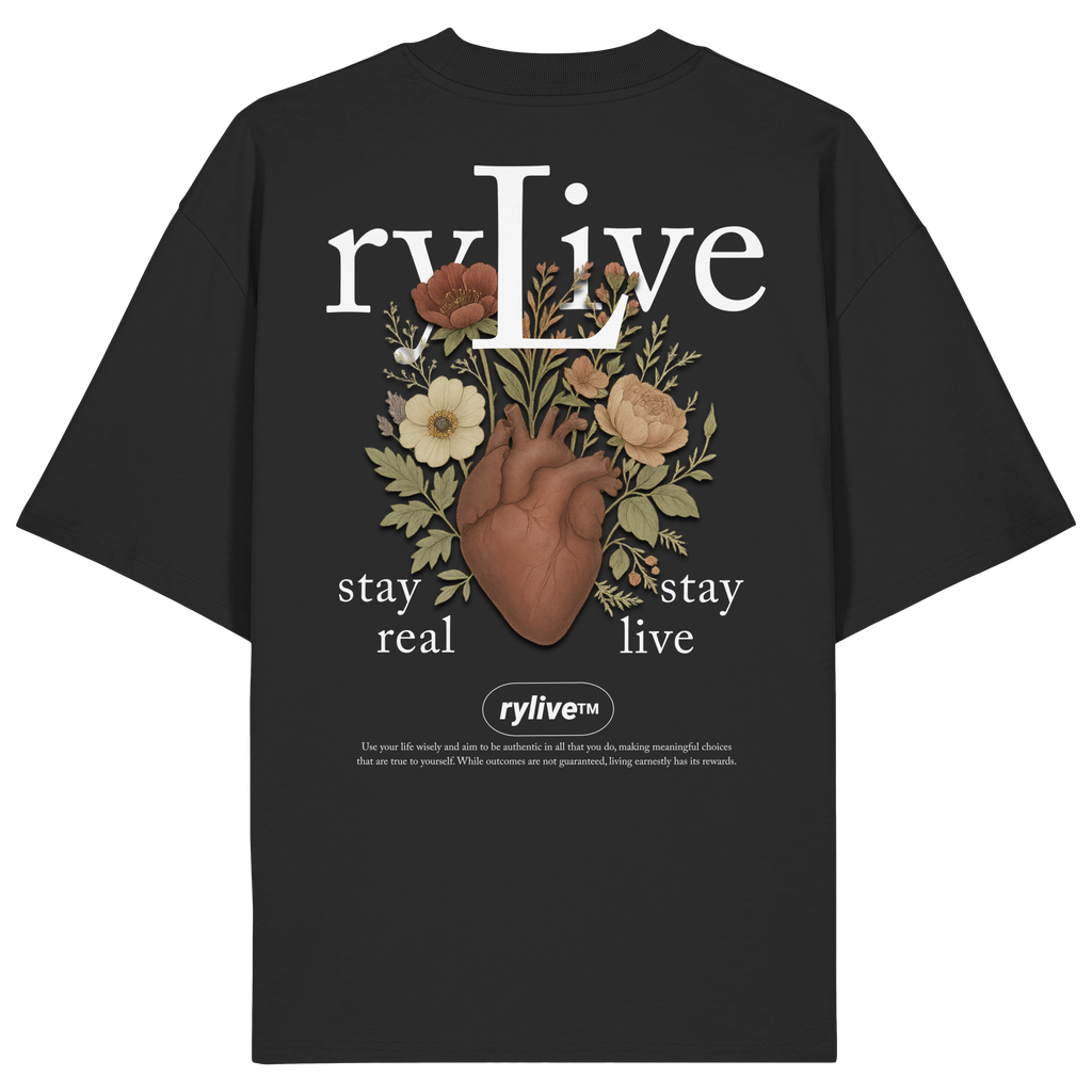 rylive Unisex Oversized T-Shirt // Heart Flower