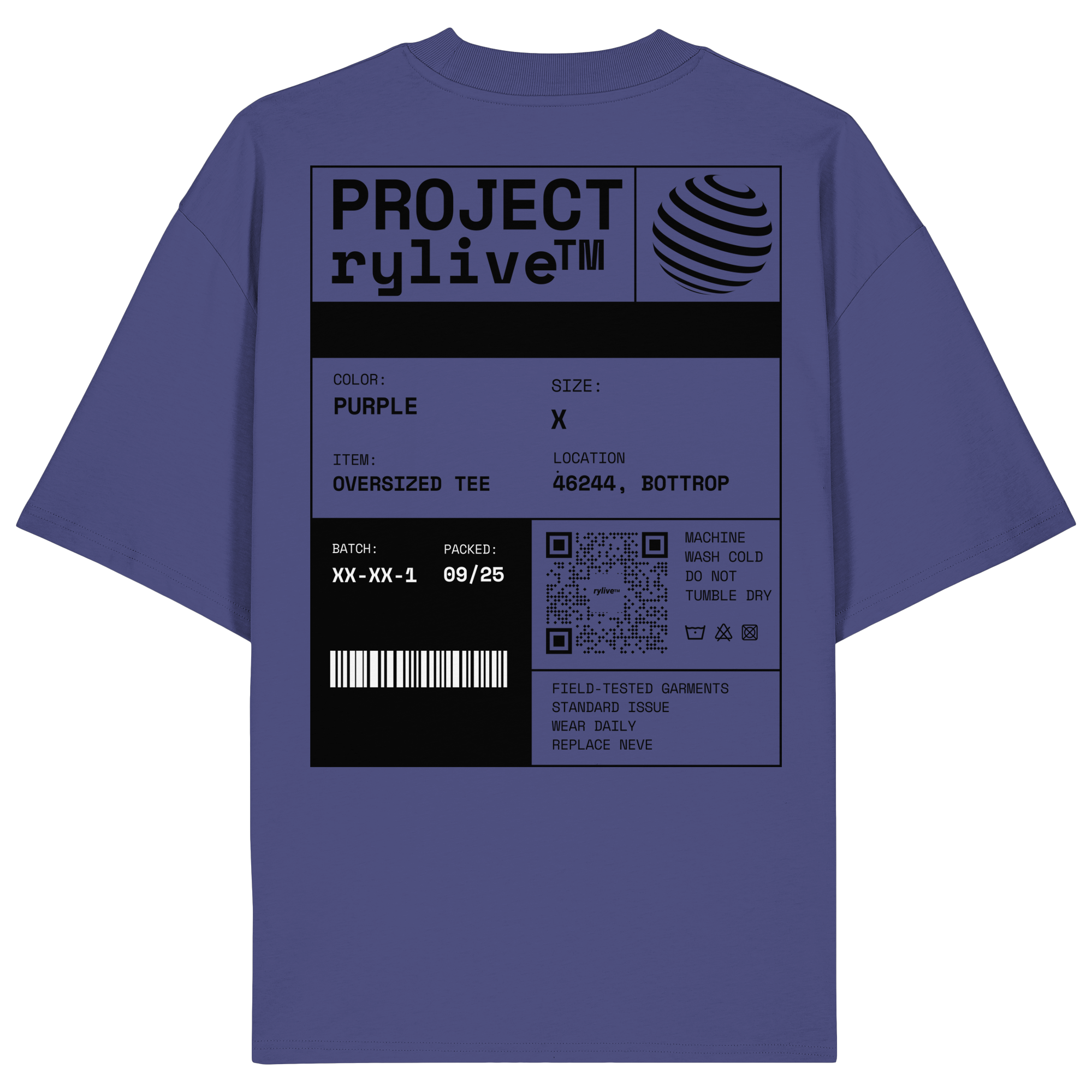 rylive Unisex Oversized T-Shirt // OFF Labe Use - Purple Edition
