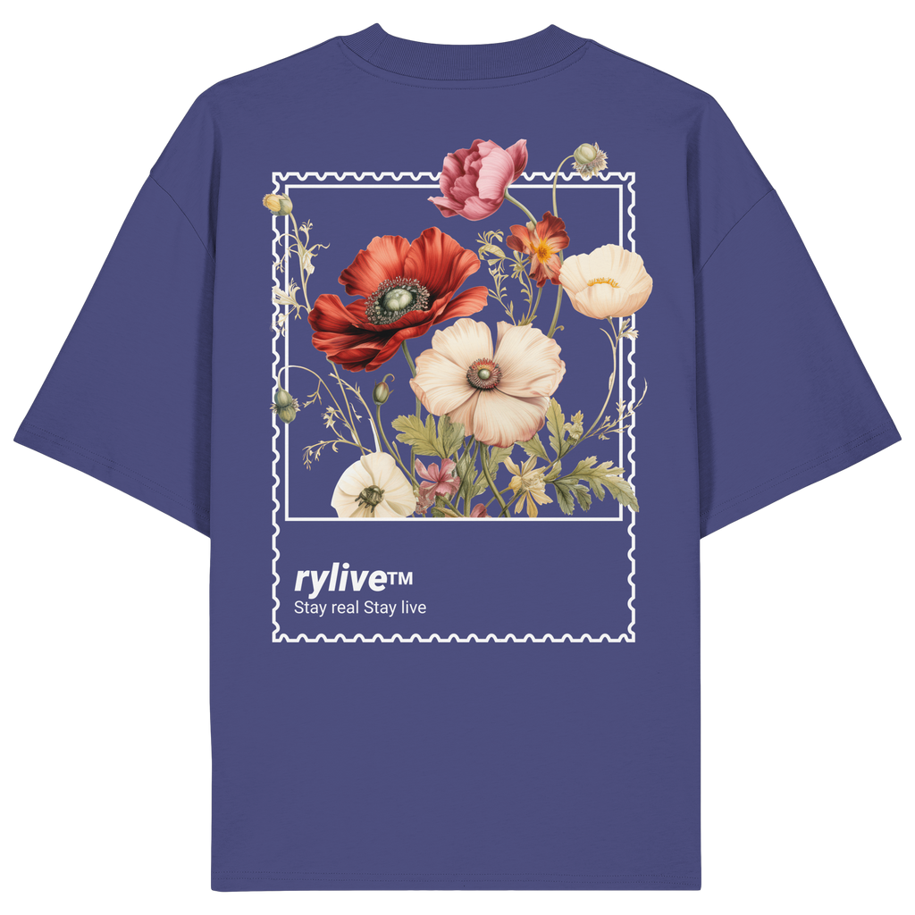 rylive Unisex Oversized T-Shirt // Flower Stamp