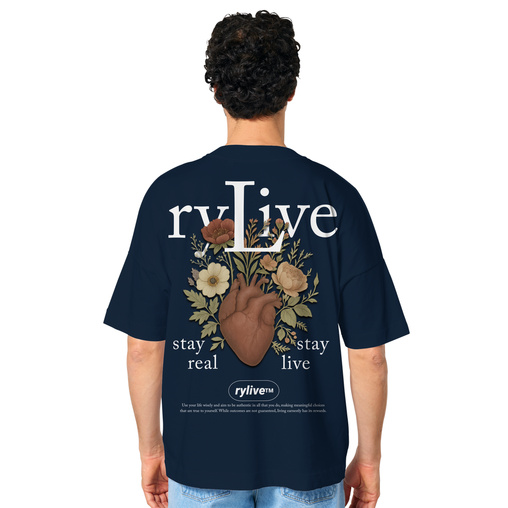 rylive Unisex Oversized T-Shirt // Heart Flower