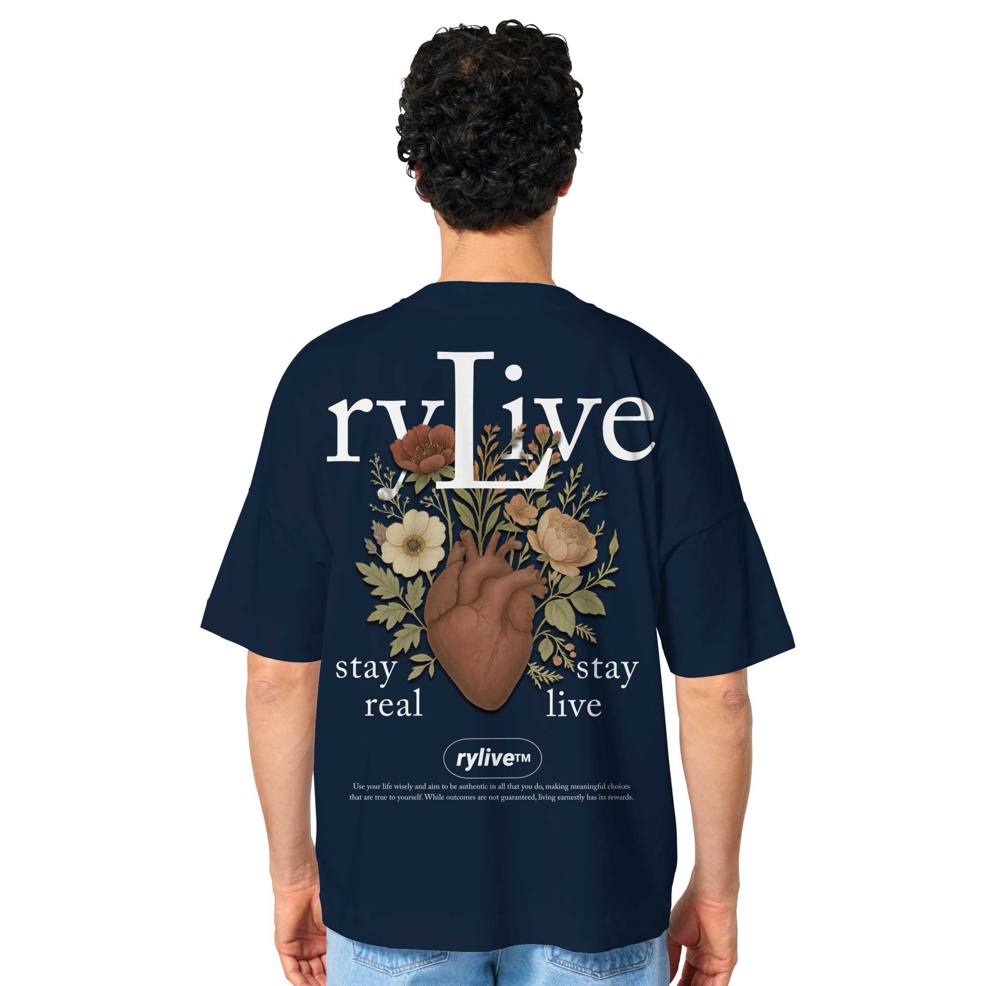 rylive Unisex Oversized T-Shirt // Heart Flower