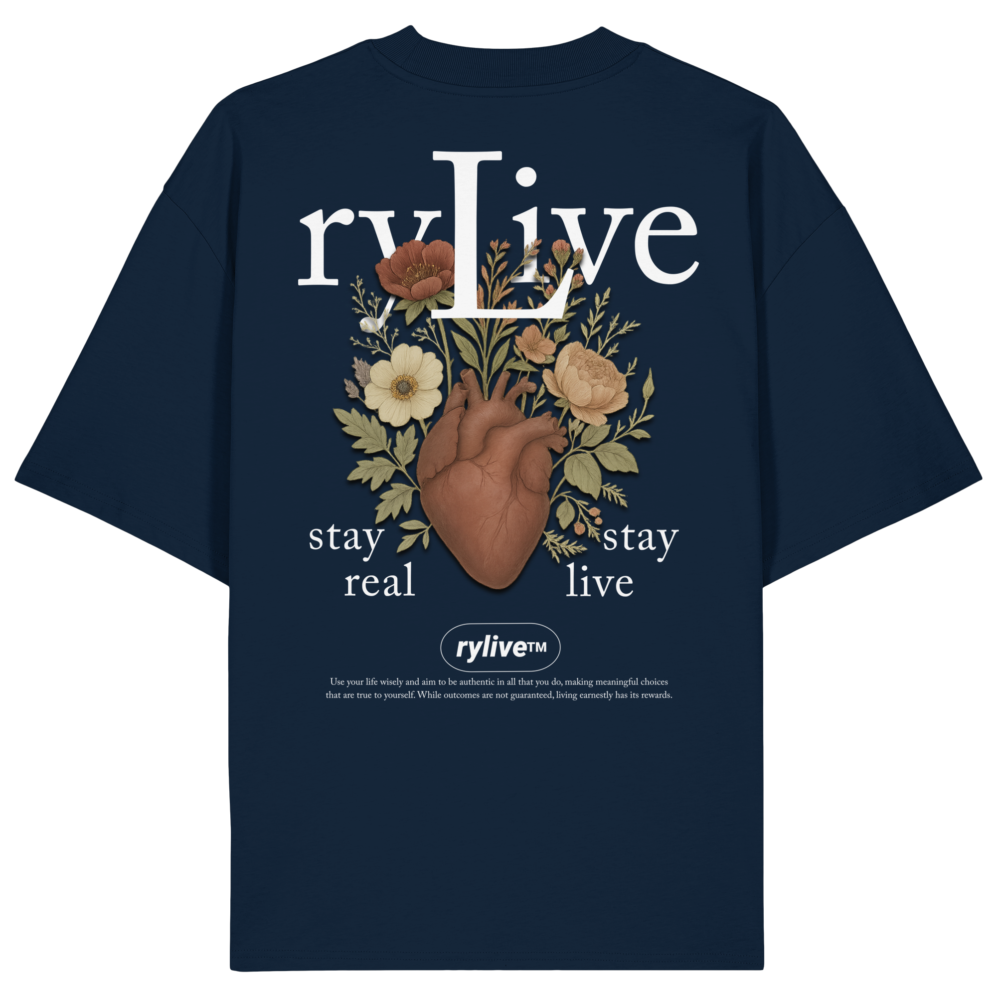 rylive Unisex Oversized T-Shirt // Heart Flower