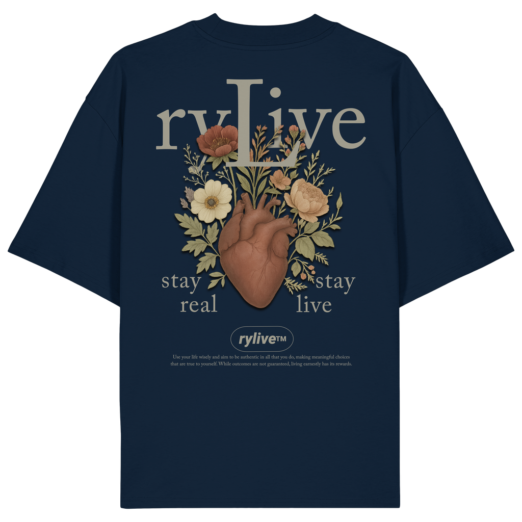 rylive Unisex Oversized T-Shirt // Heart Flower