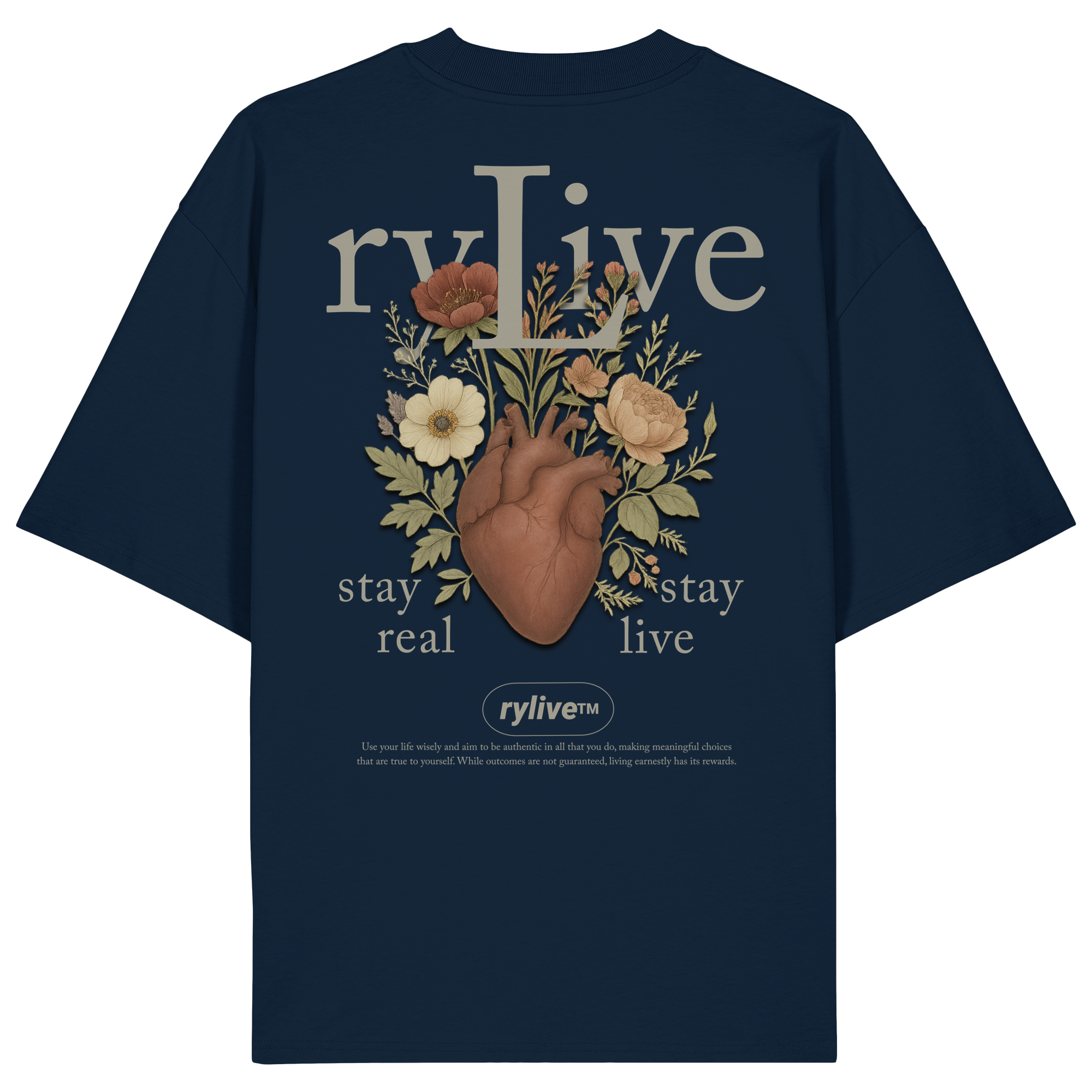 rylive Unisex Oversized T-Shirt // Heart Flower