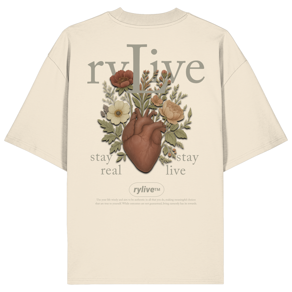 rylive Unisex Oversized T-Shirt // Heart Flower